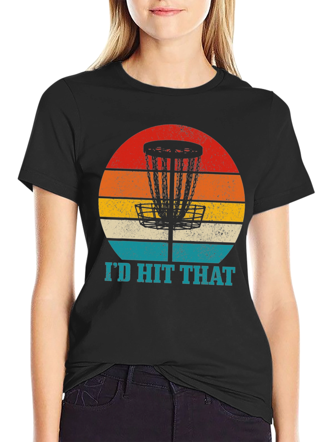 Black I'd Hit That Disc Golf T-Shirt view 2