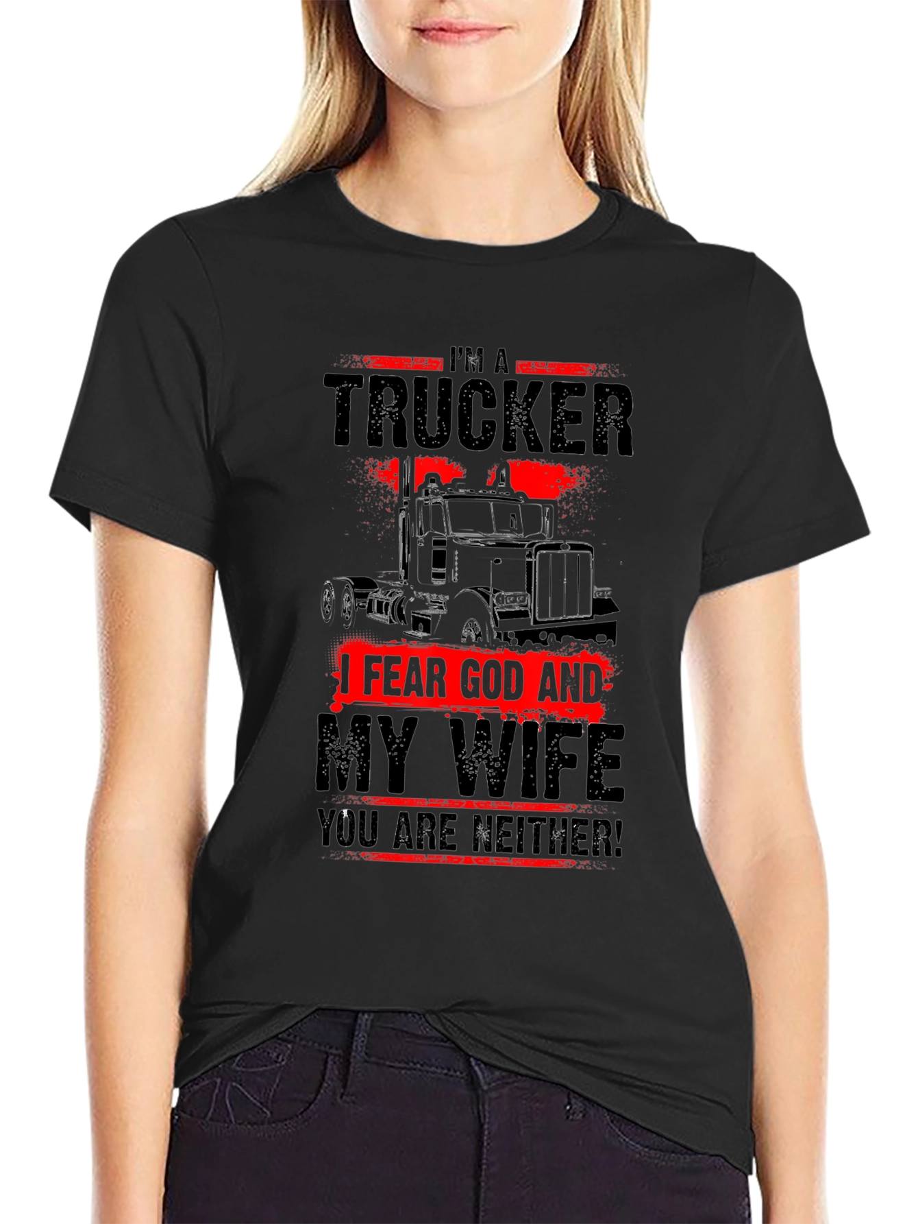 Black I'm A Trucker T-Shirt, Fear God & My Wife view 2
