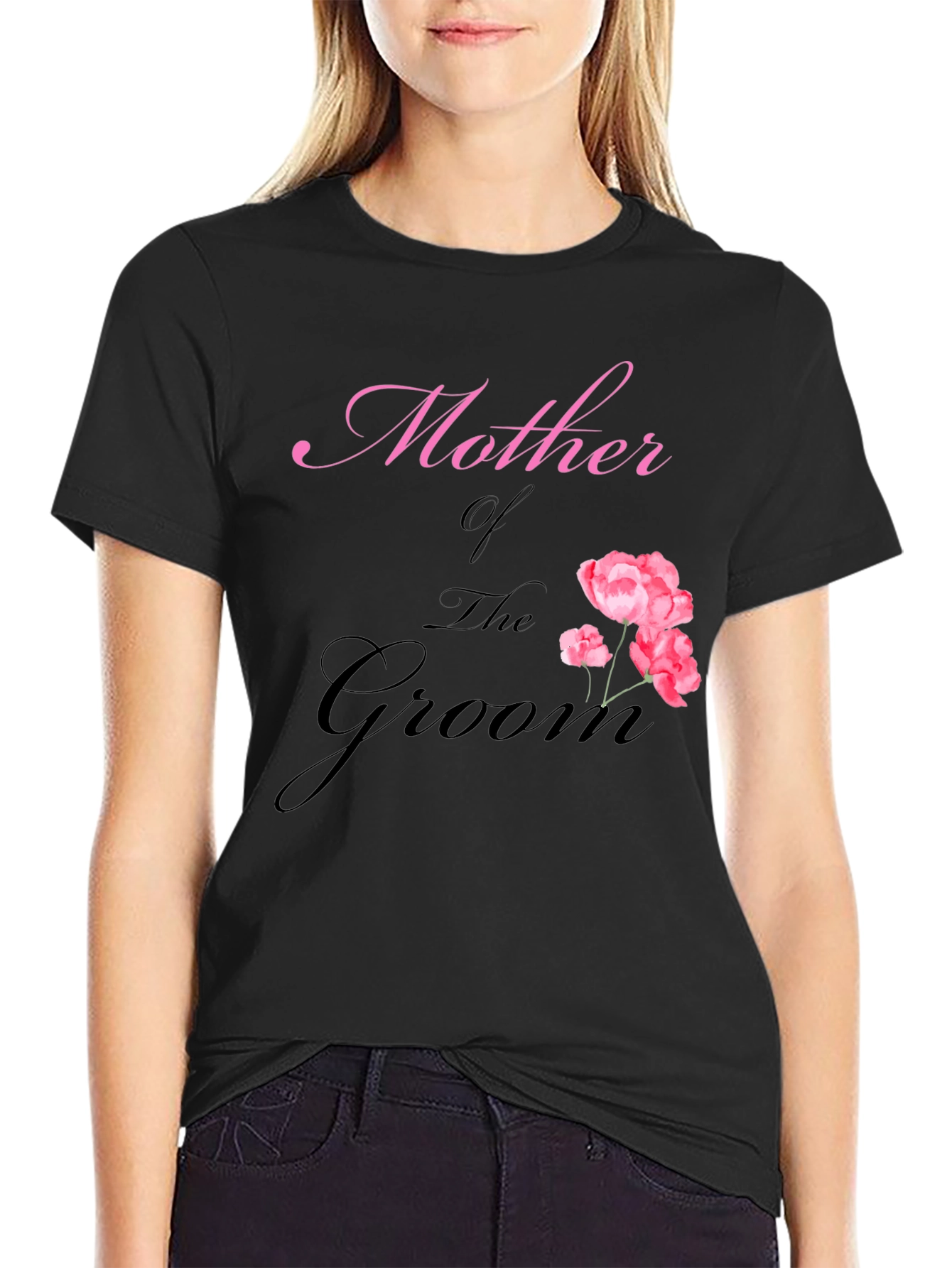 Black Mother of the Groom Floral T-Shirt view 2
