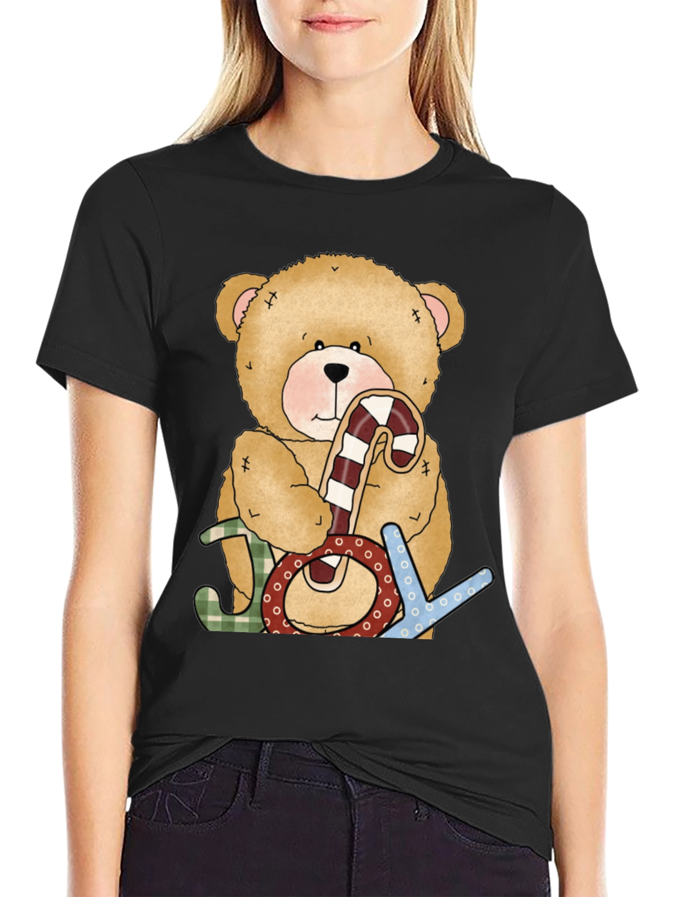 Black Teddy Bear JOY Graphic Tee view 2