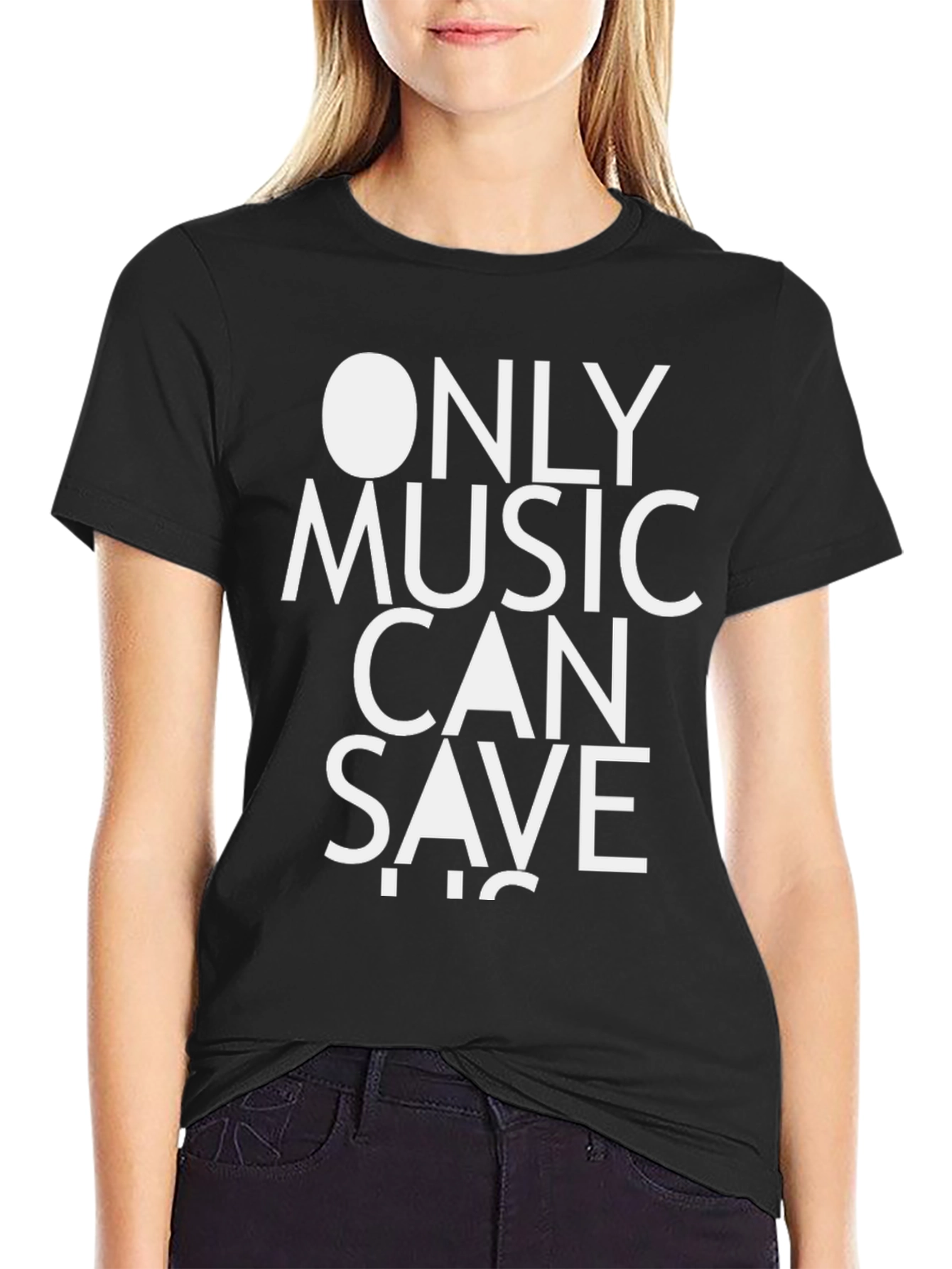 Black Music Can Save Us Black T-Shirt view 2