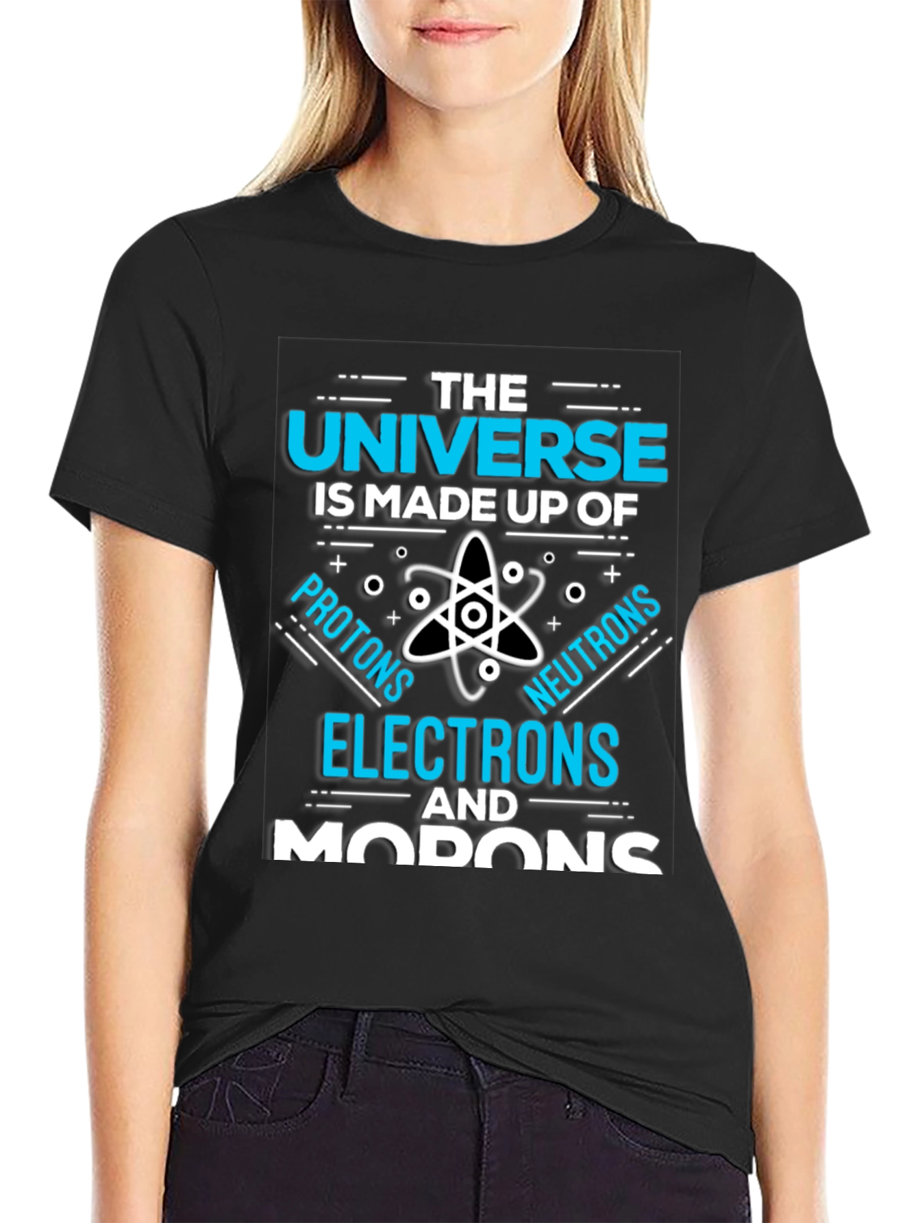 Black Universe Funny Science T-Shirt view 2