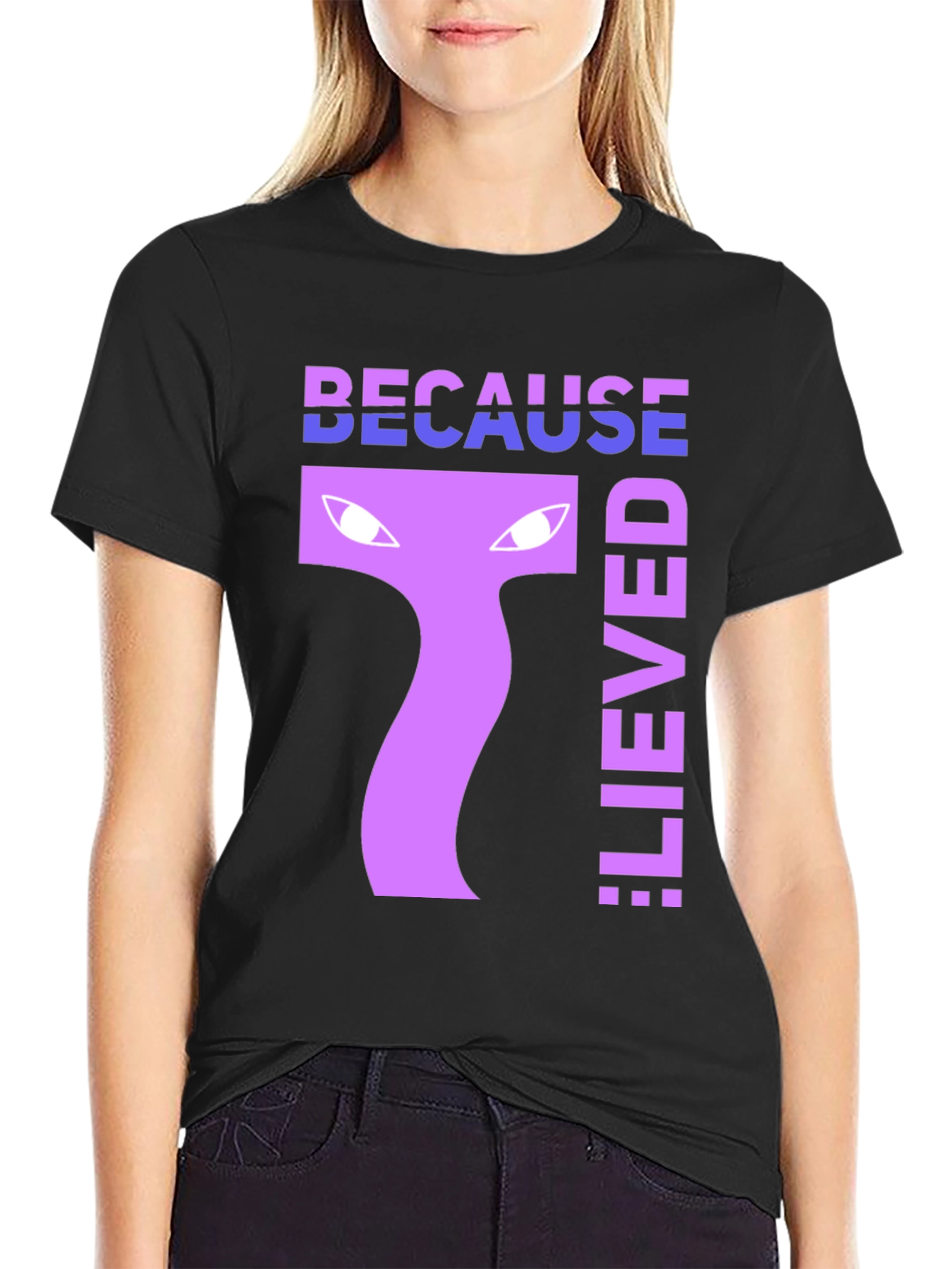 Black Because I Lied Funny Novelty T-Shirt view 2