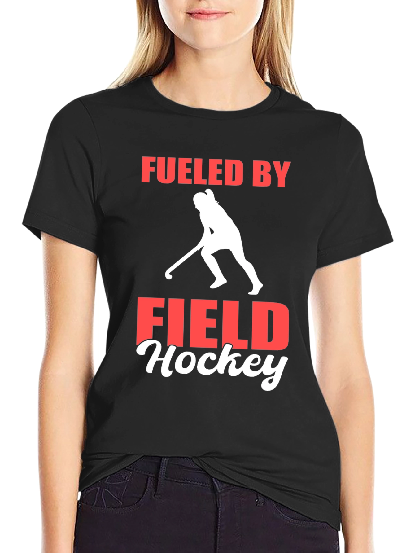 Black Fueled by Field Hockey T-Shirt view 2
