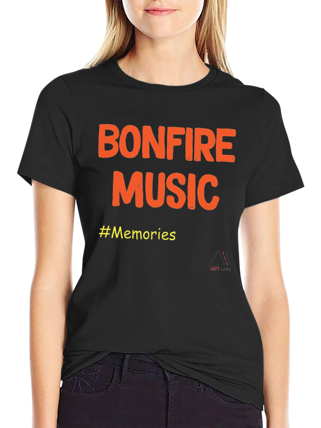 Black Bonfire Music Memories Graphic T-Shirt view 2
