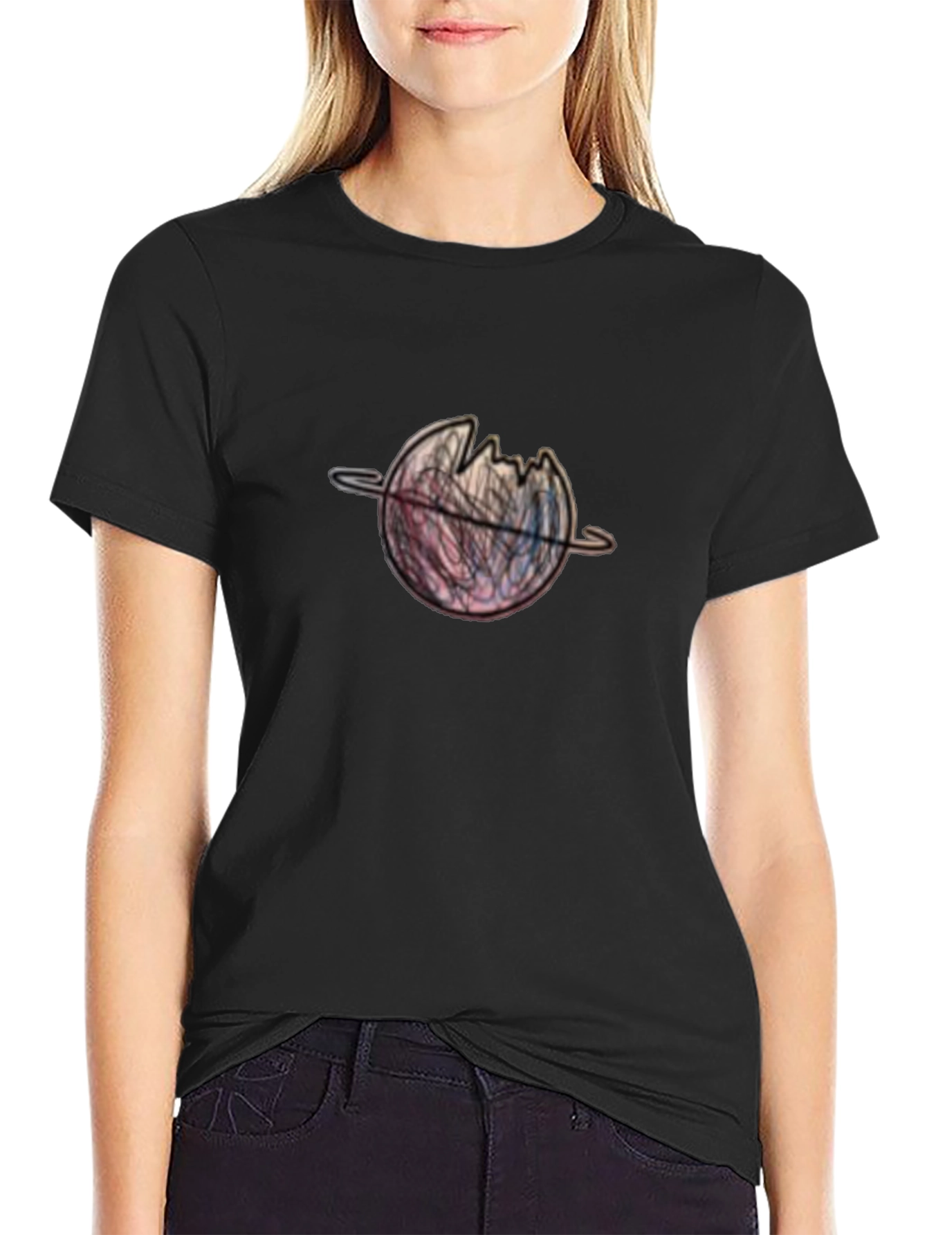 Black Planet Graphic Black T-Shirt view 2