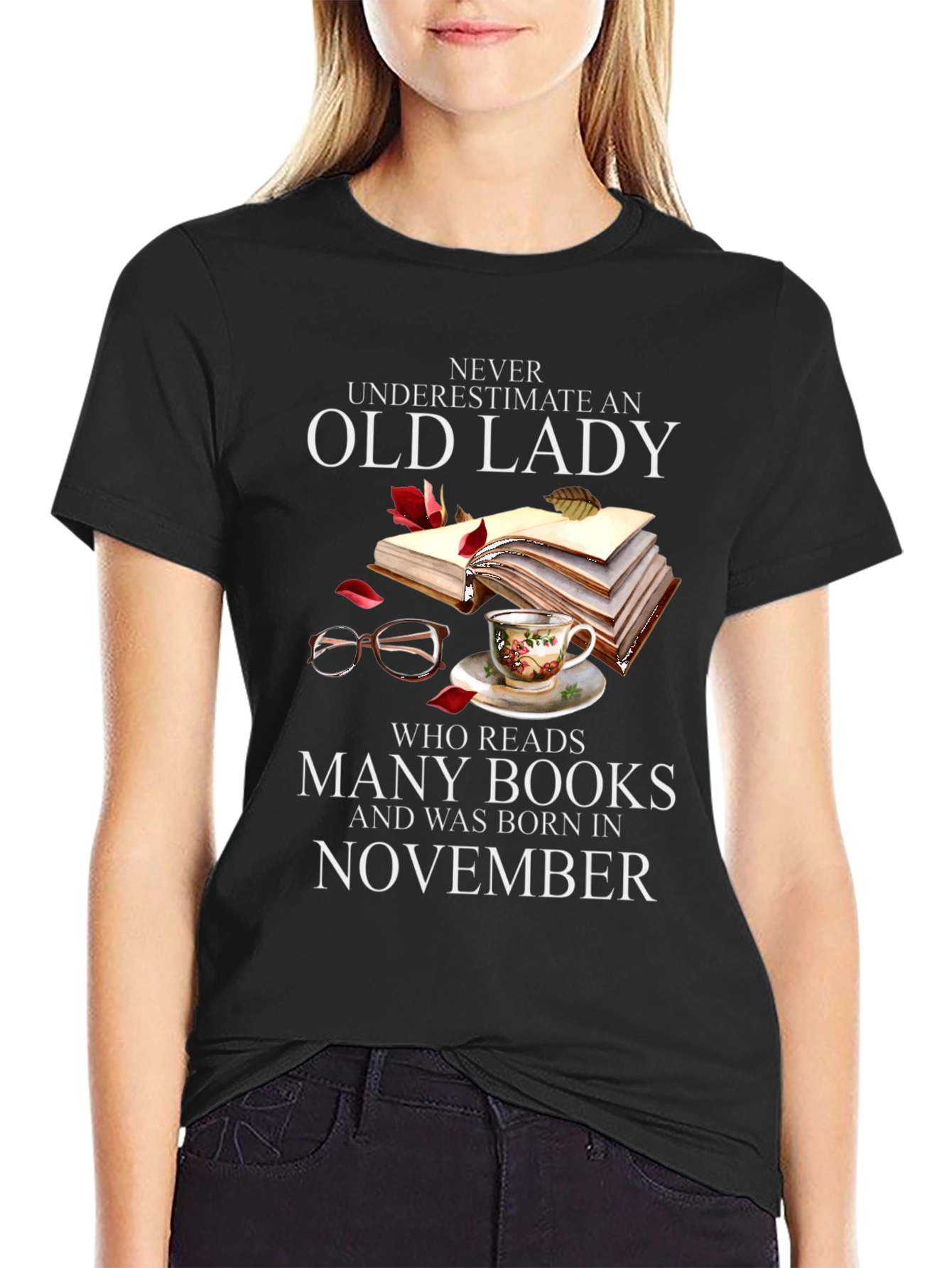 Black Never Underestimate Old Lady Who Reads T-Shirt view 2
