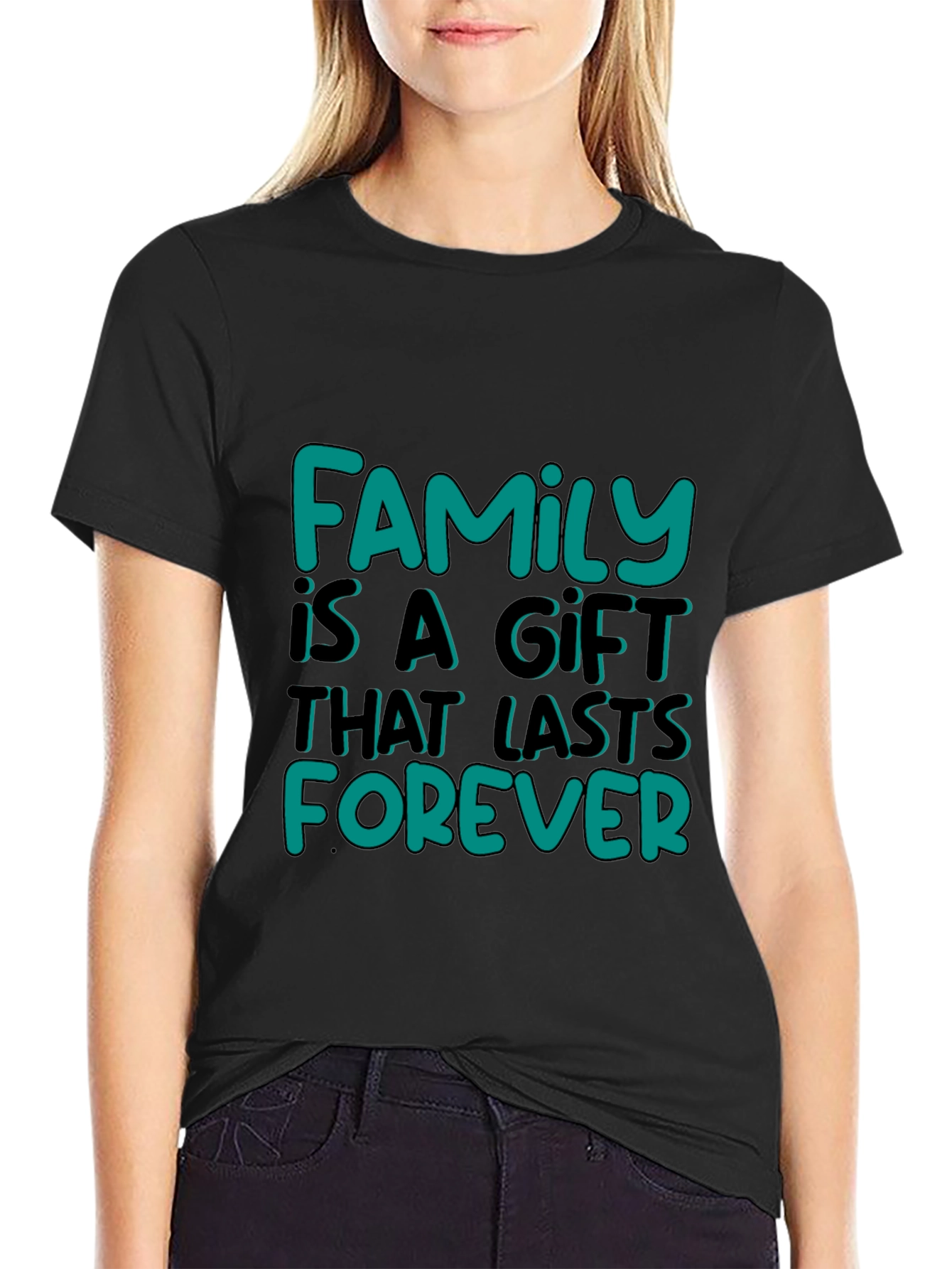 Black Family Is A Gift Graphic Tee - Black view 2