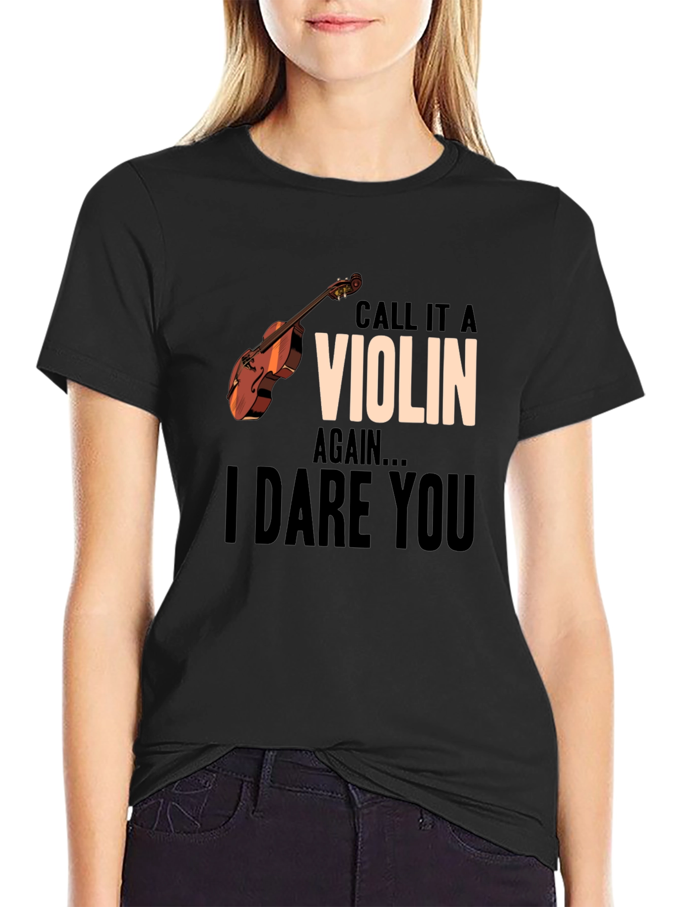 Black Call It A Violin Again Funny Music T-Shirt view 2