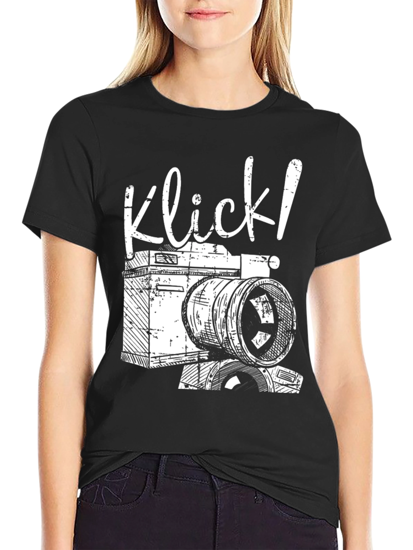 Black Klick! Photographer T-Shirt - Camera Graphic Tee view 2