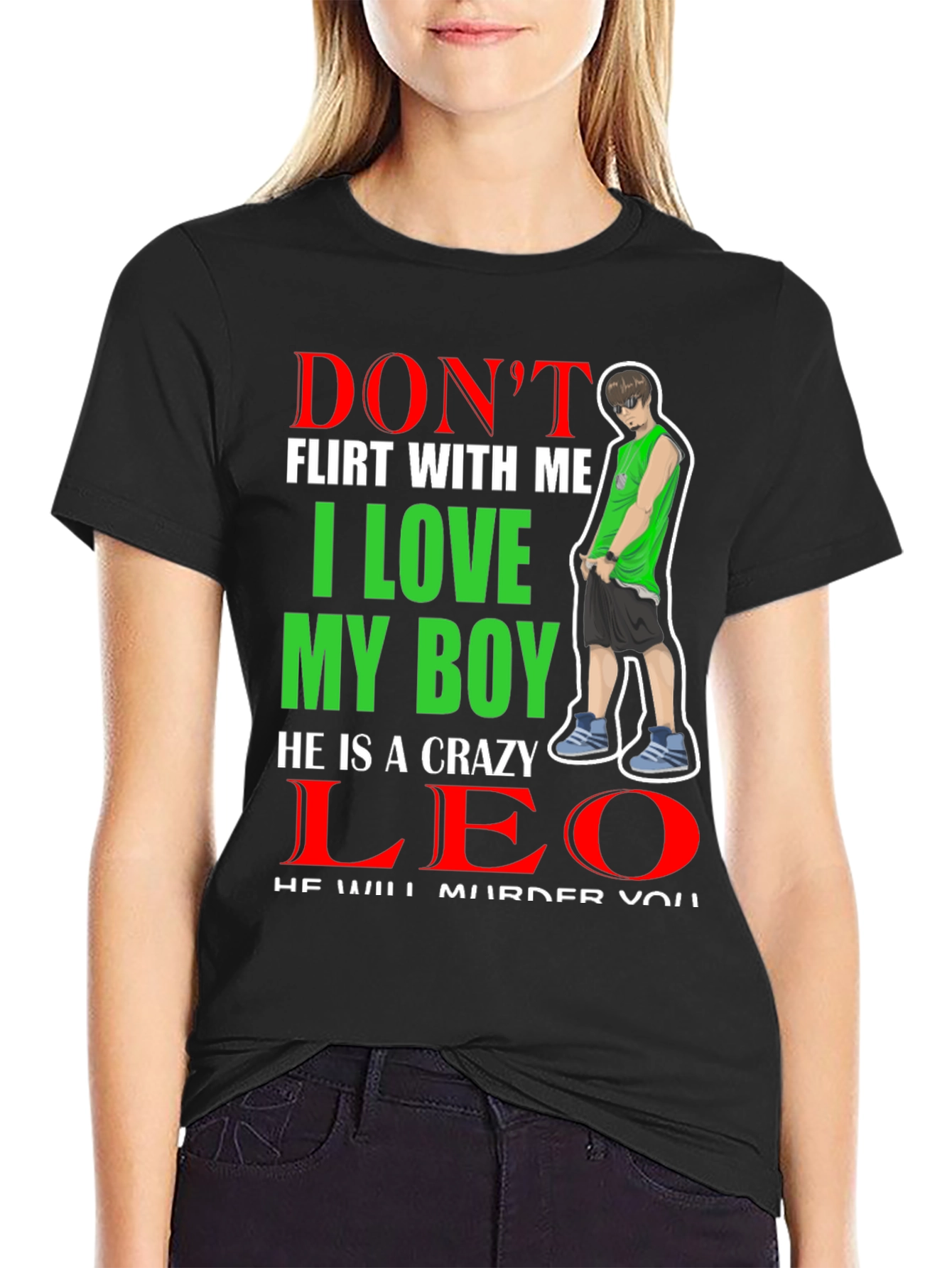 Black Don't Flirt With Me - I Love My Boy T-Shirt view 2