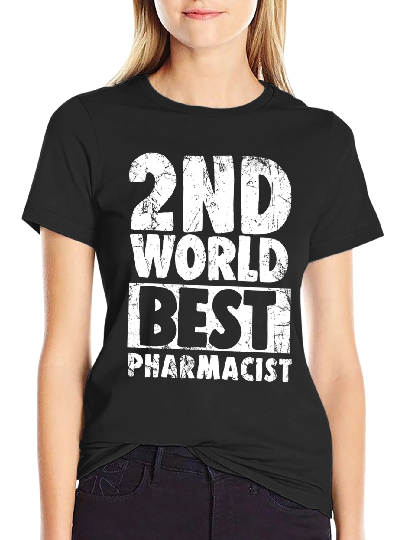 Black 2nd World Best Pharmacist Black Graphic T-Shirt view 2