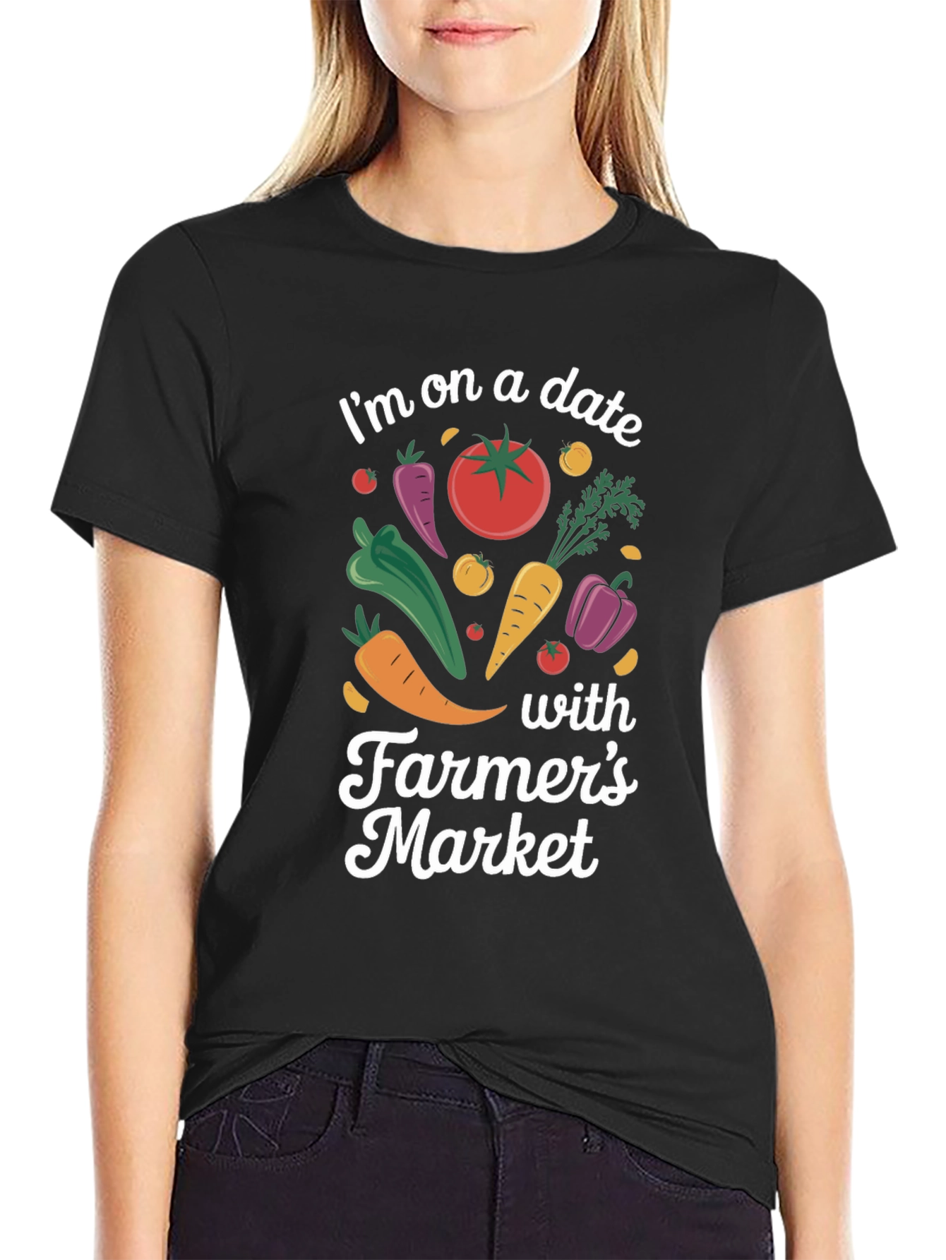 Black Farmer's Market Date T-Shirt view 2