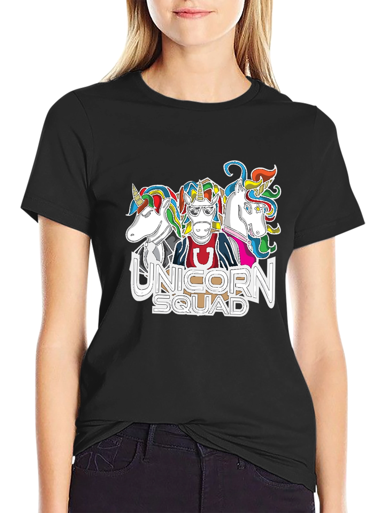 Black Unicorn Squad Graphic T-Shirt view 2