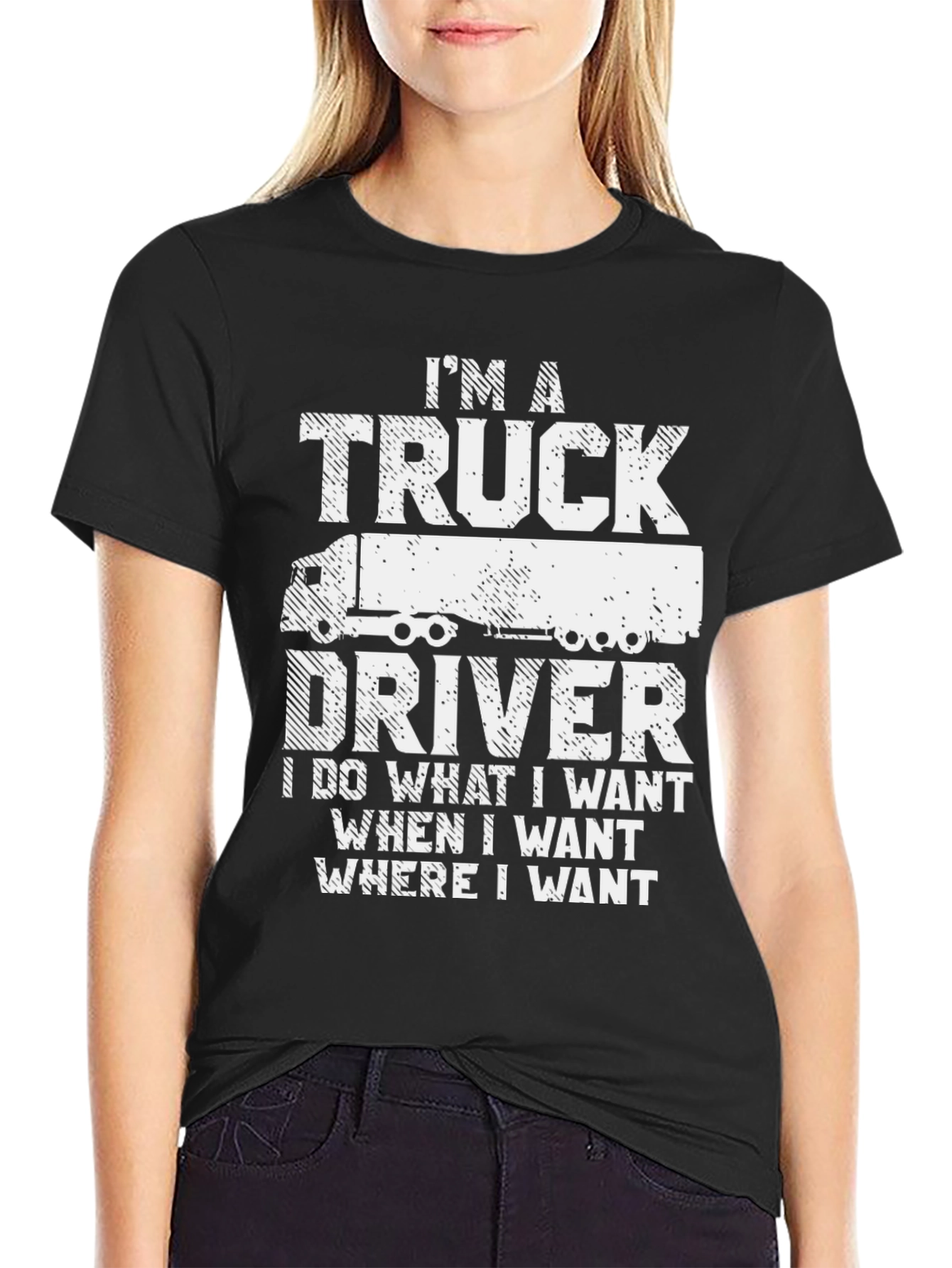 Black I'm a Truck Driver T-Shirt view 2
