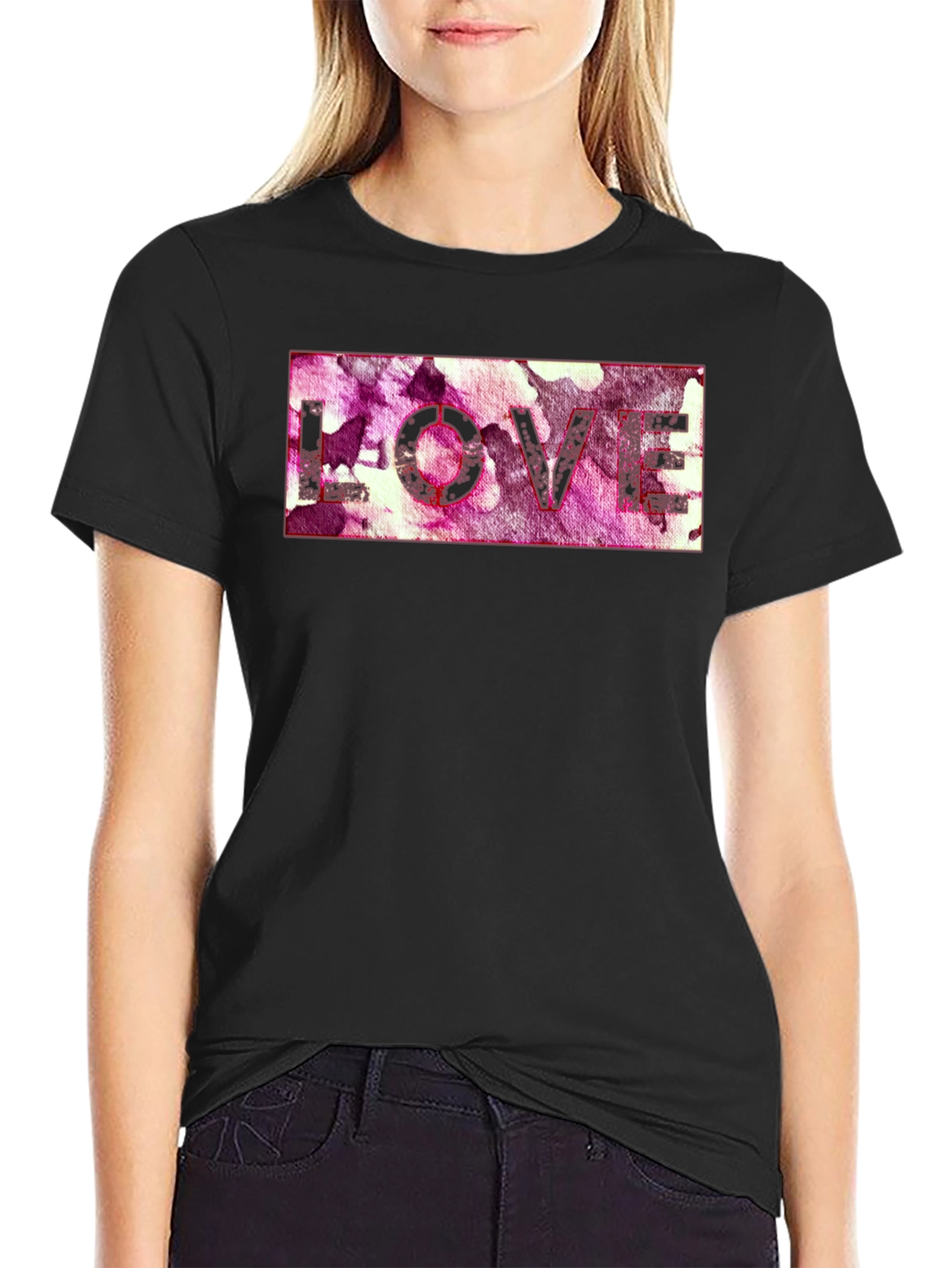 Black Love T-Shirt - Abstract Print view 2