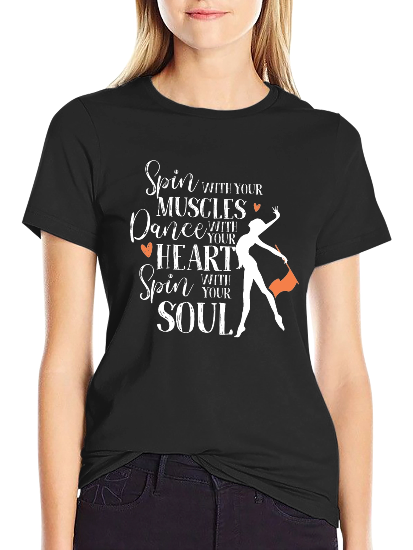 Black Spin Dance Heart Soul T-Shirt view 2