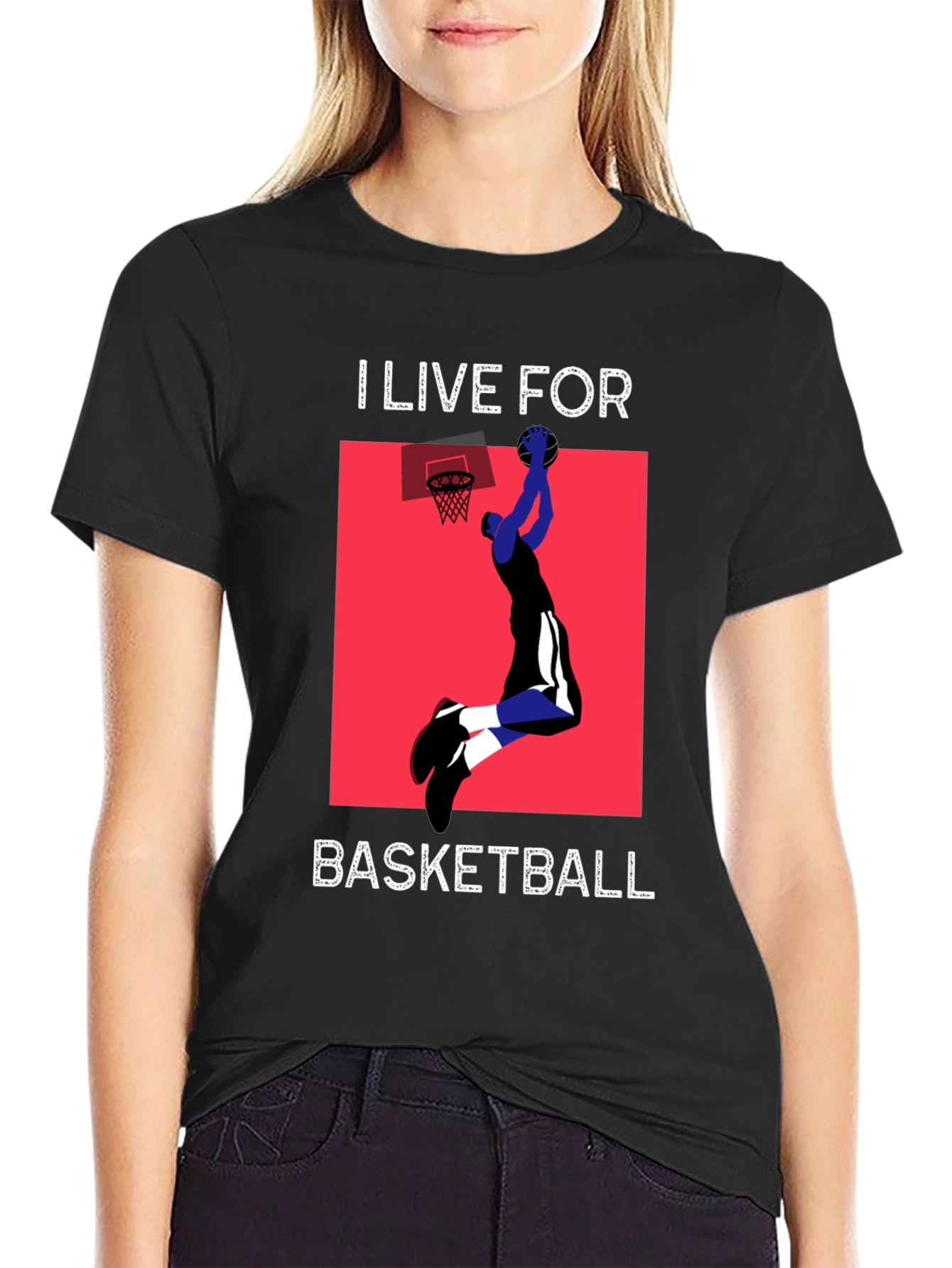 Black I Live For Basketball Black Graphic Tee view 2