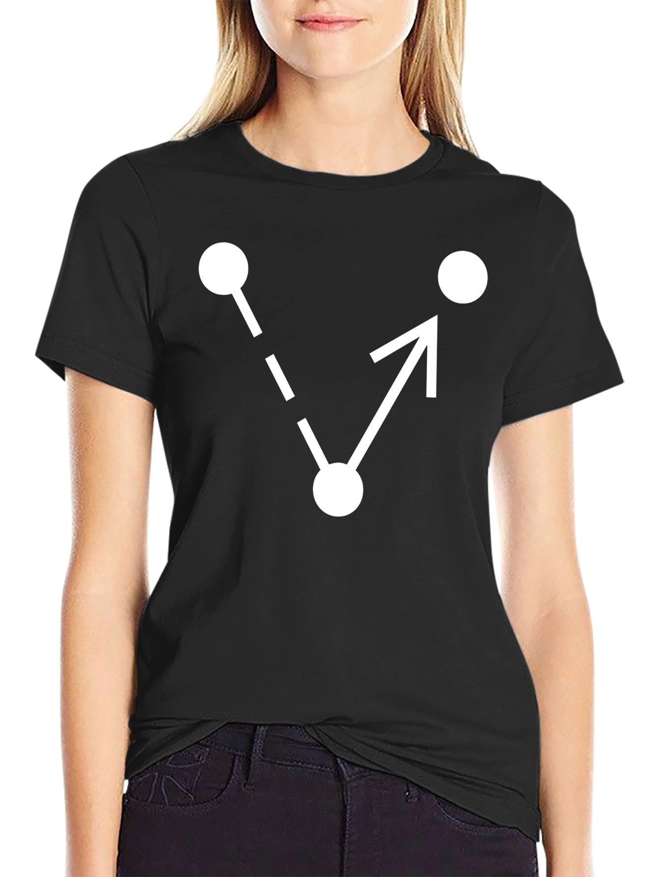 Black Geometric Arrow T-Shirt - Minimalist Design view 2