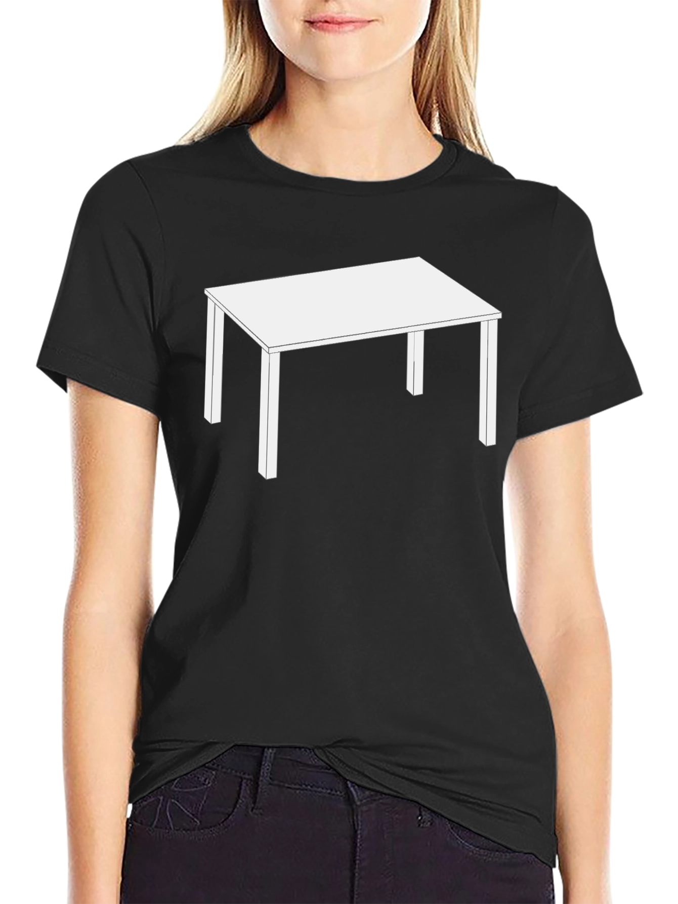 Black Table Graphic Black T-Shirt view 2