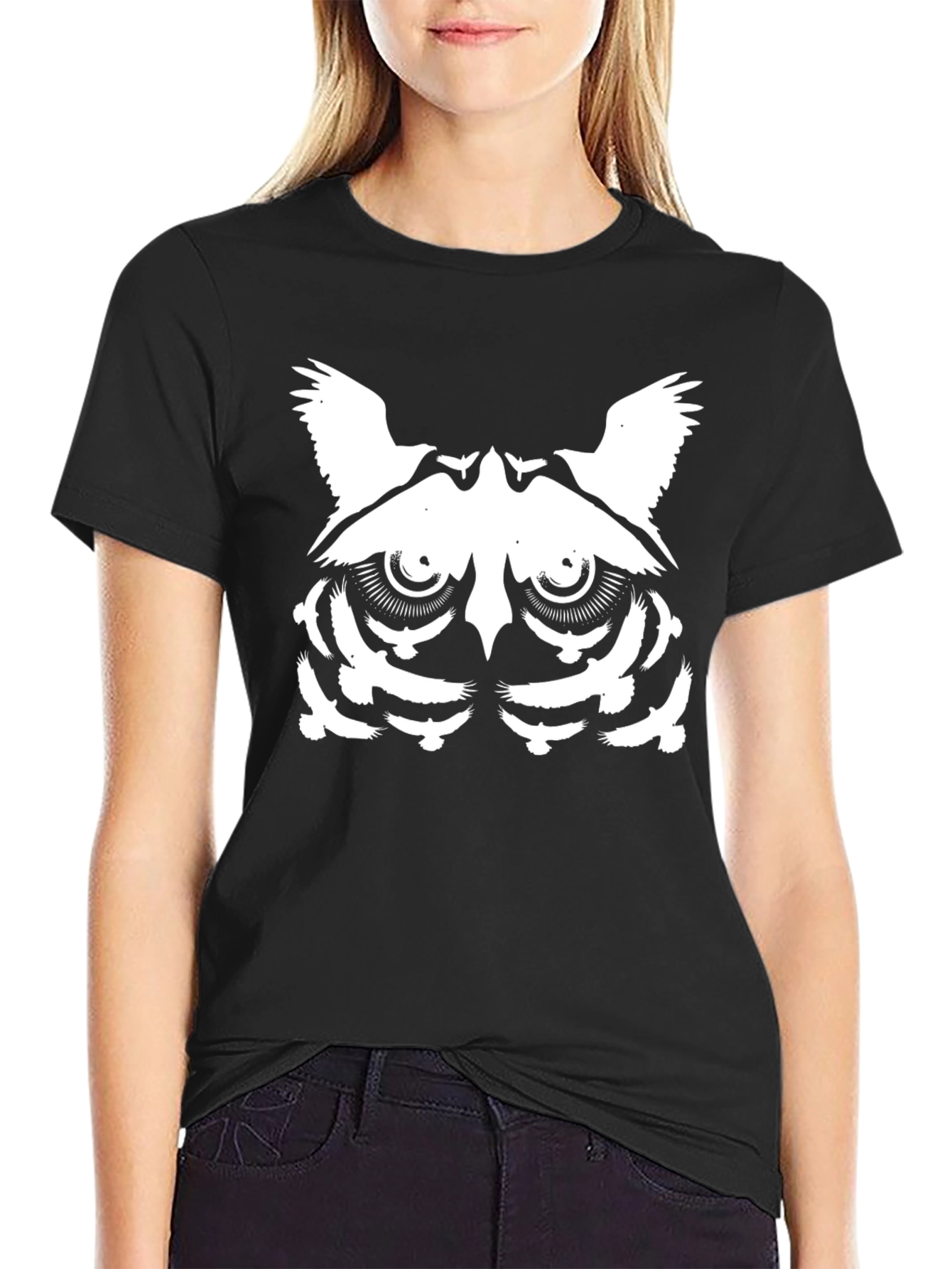 Black Owl Graphic Tee - Black view 2