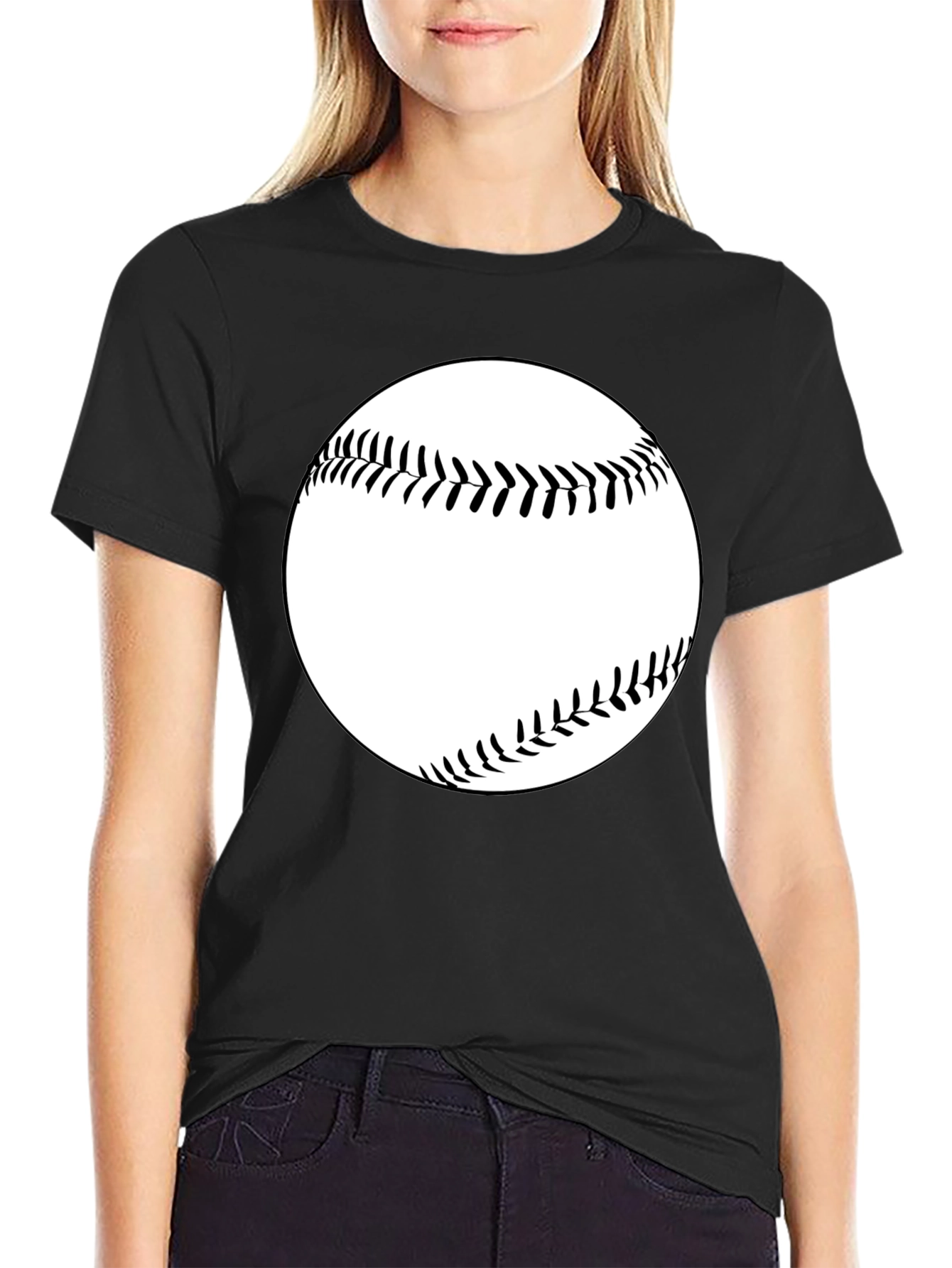 Black Baseball Graphic Tee - Classic Black T-Shirt view 2