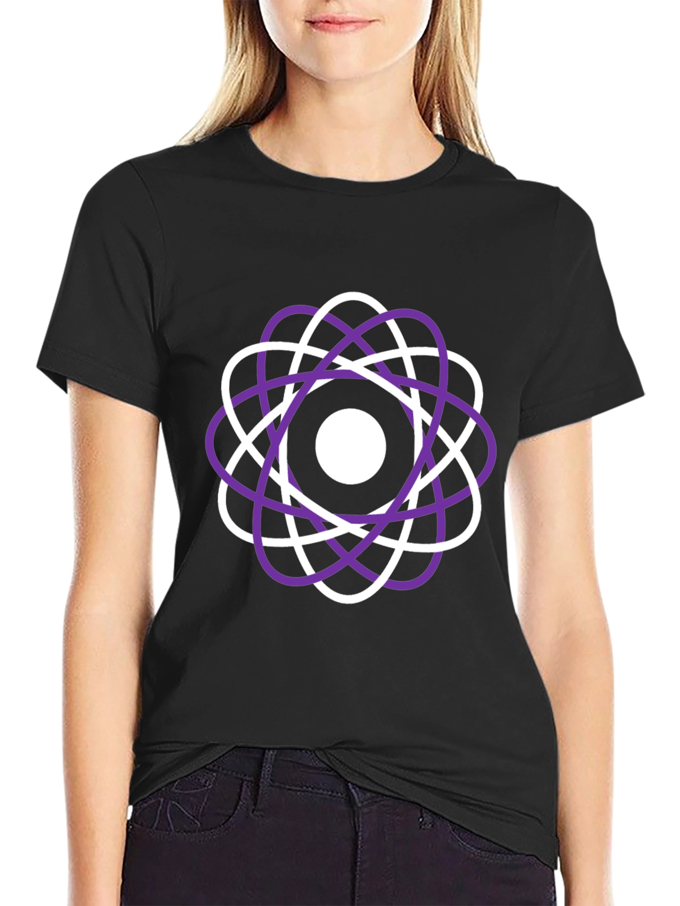 Black Atomic Orbit T-Shirt - Cool Graphic Tee view 2