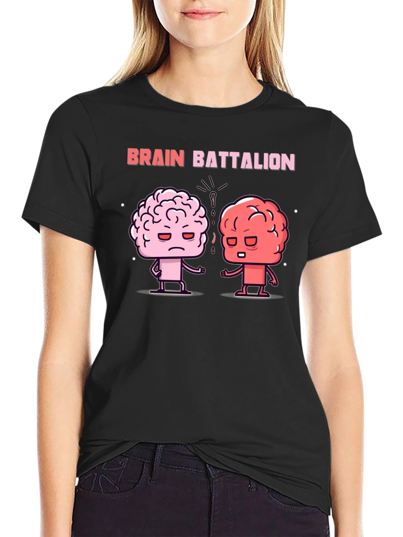 Black Brain Battalion Graphic Tee - Black Cotton T-Shirt view 2