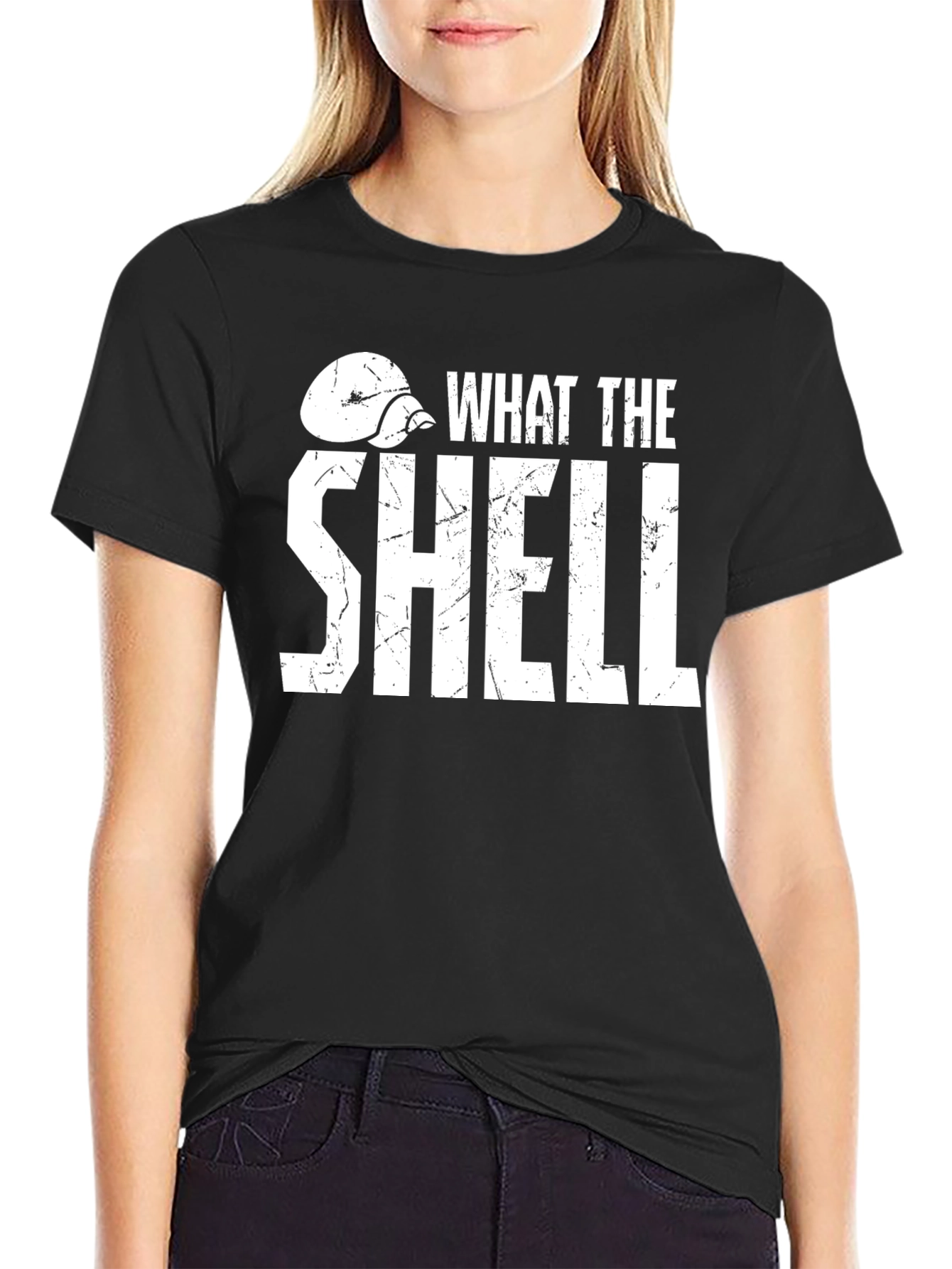Black What the Shell Graphic T-Shirt - Funny Novelty Tee view 2