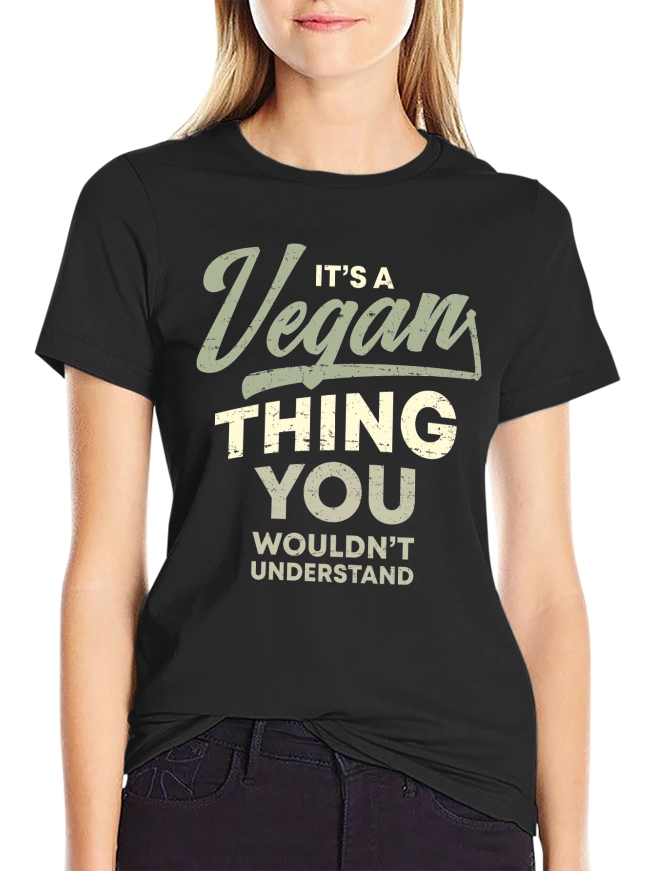 Black It's a Vegan Thing T-Shirt view 2
