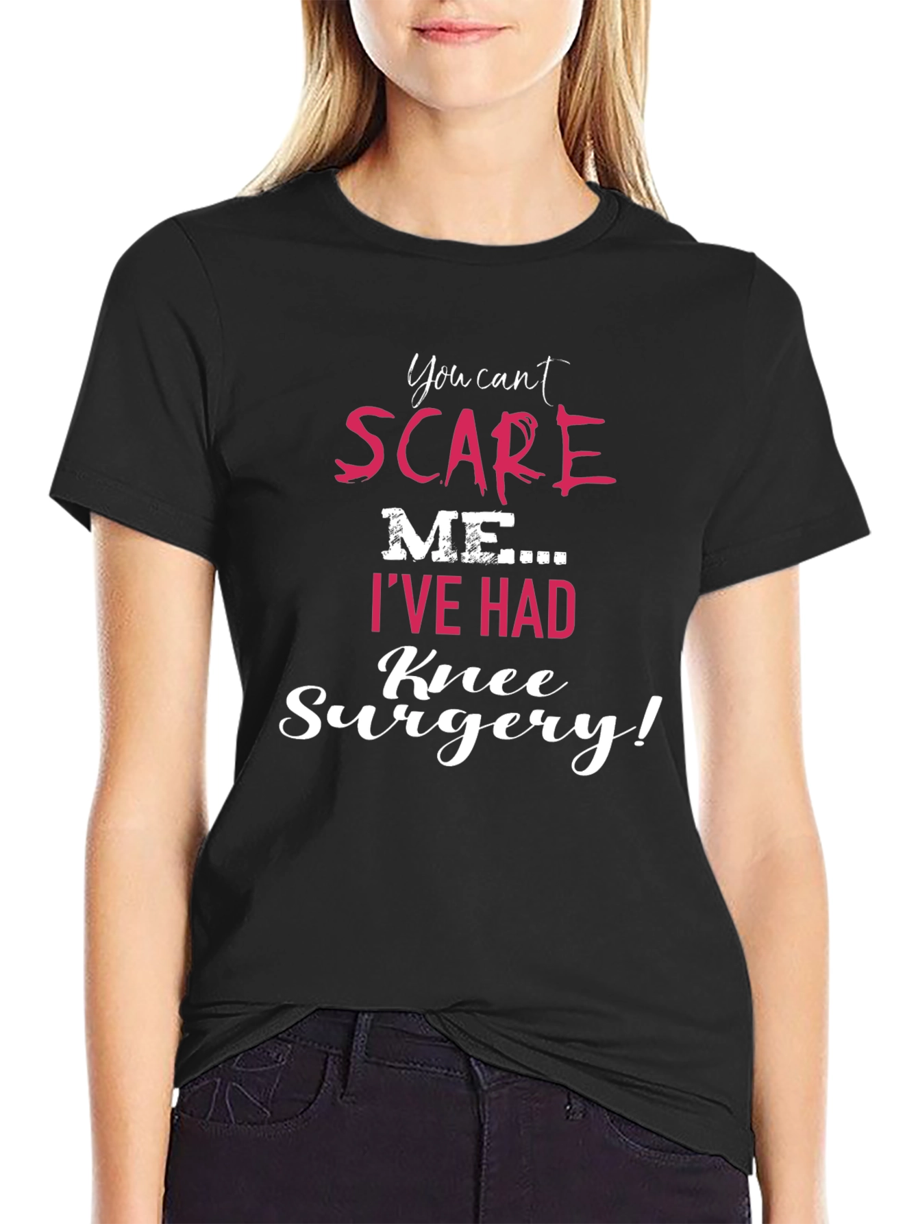 Black Knee Surgery Survivor T-Shirt view 2