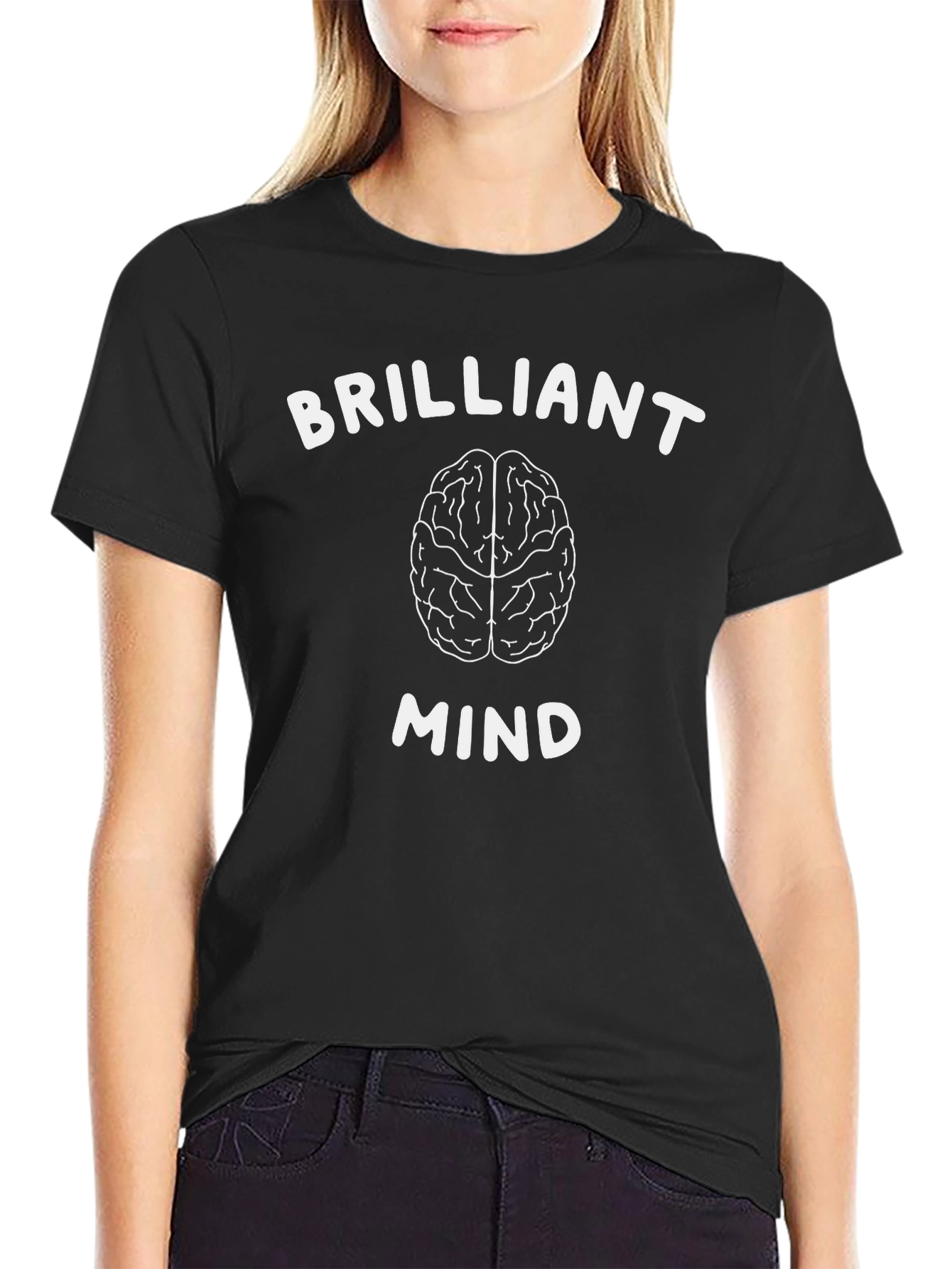 Black Brilliant Mind Black Graphic Tee view 2