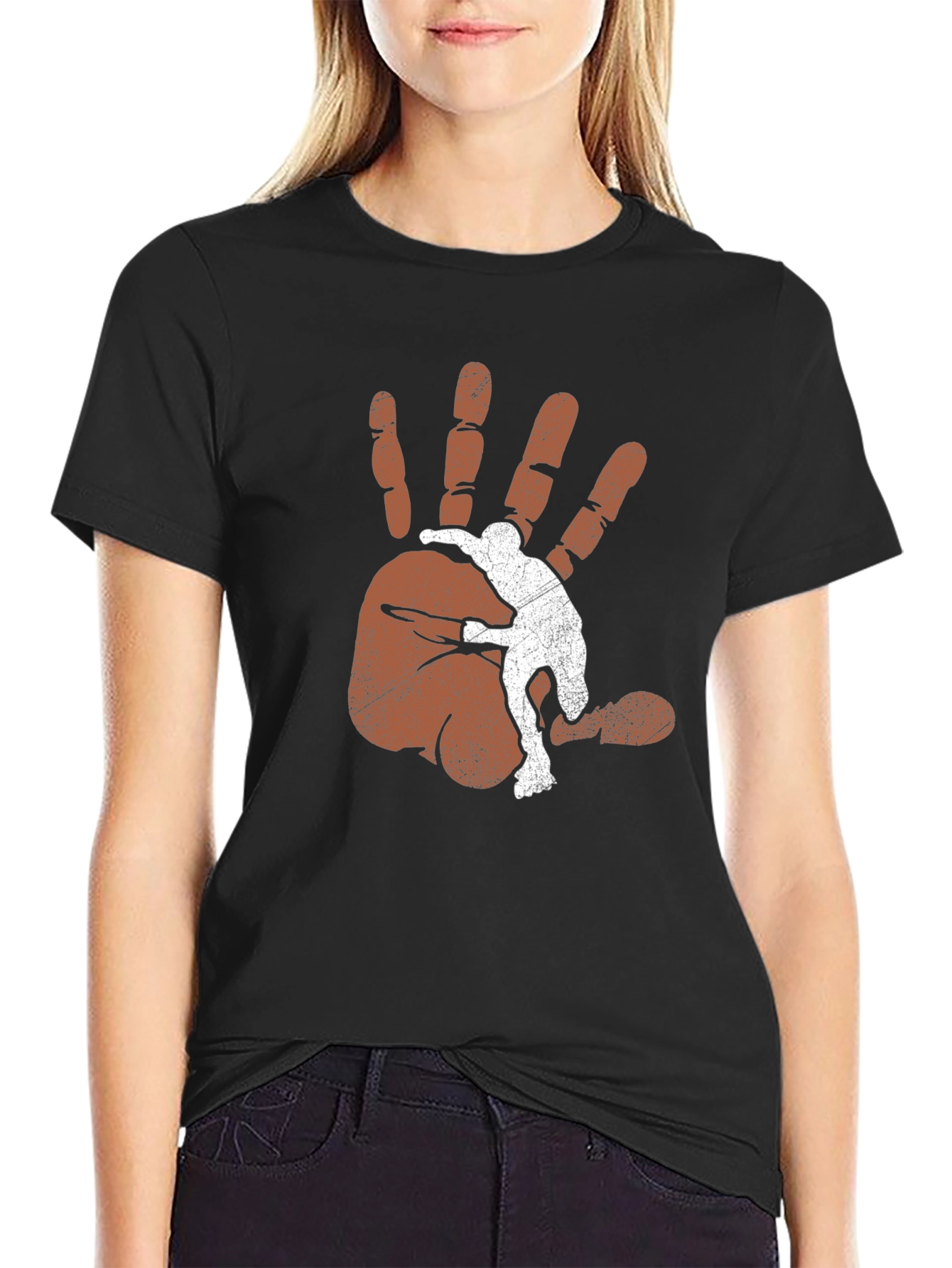 Black Man's Graphic Tee - Hand Print Design view 2