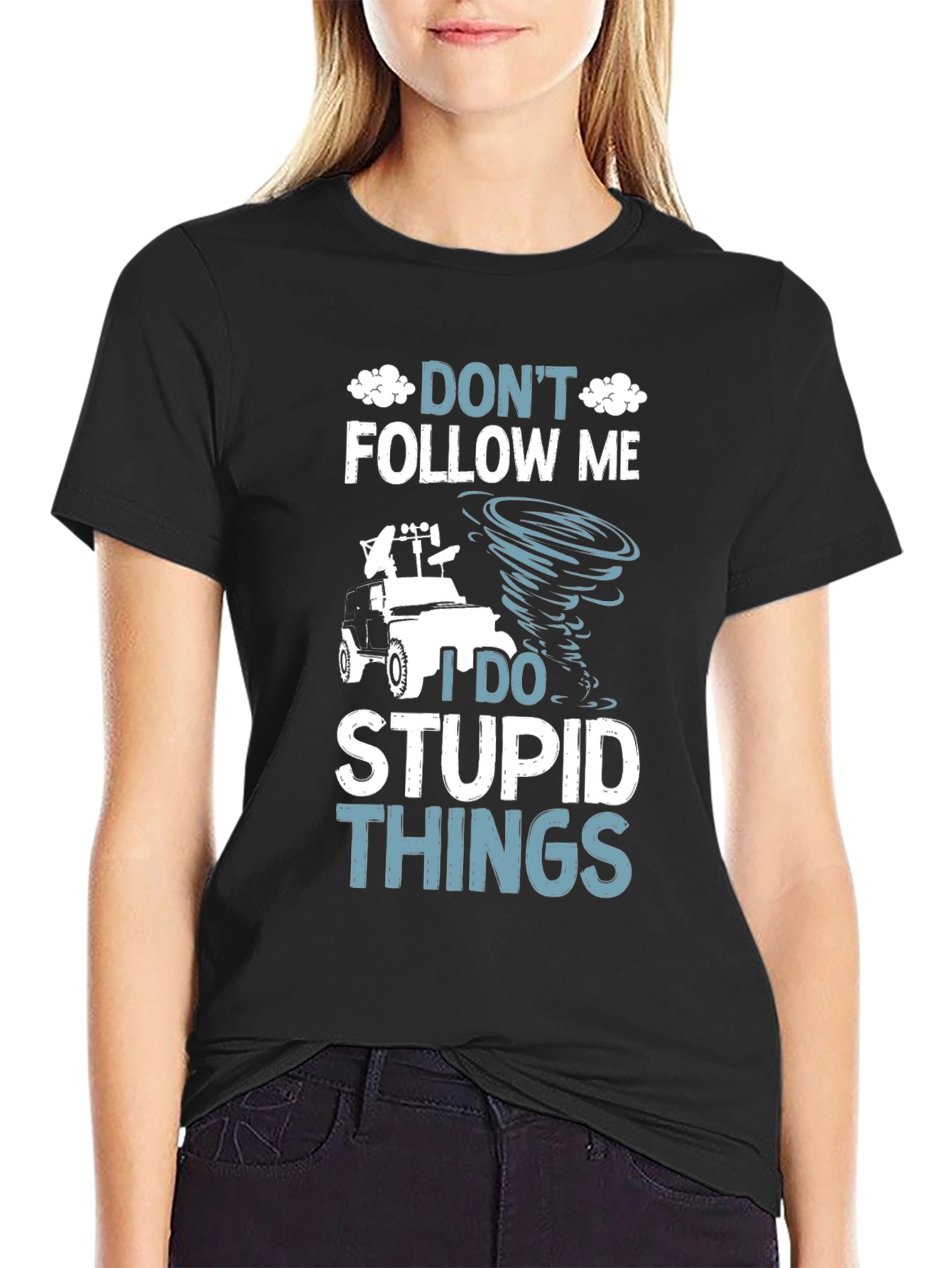 Black Funny Graphic Tee - Don't Follow Me view 2