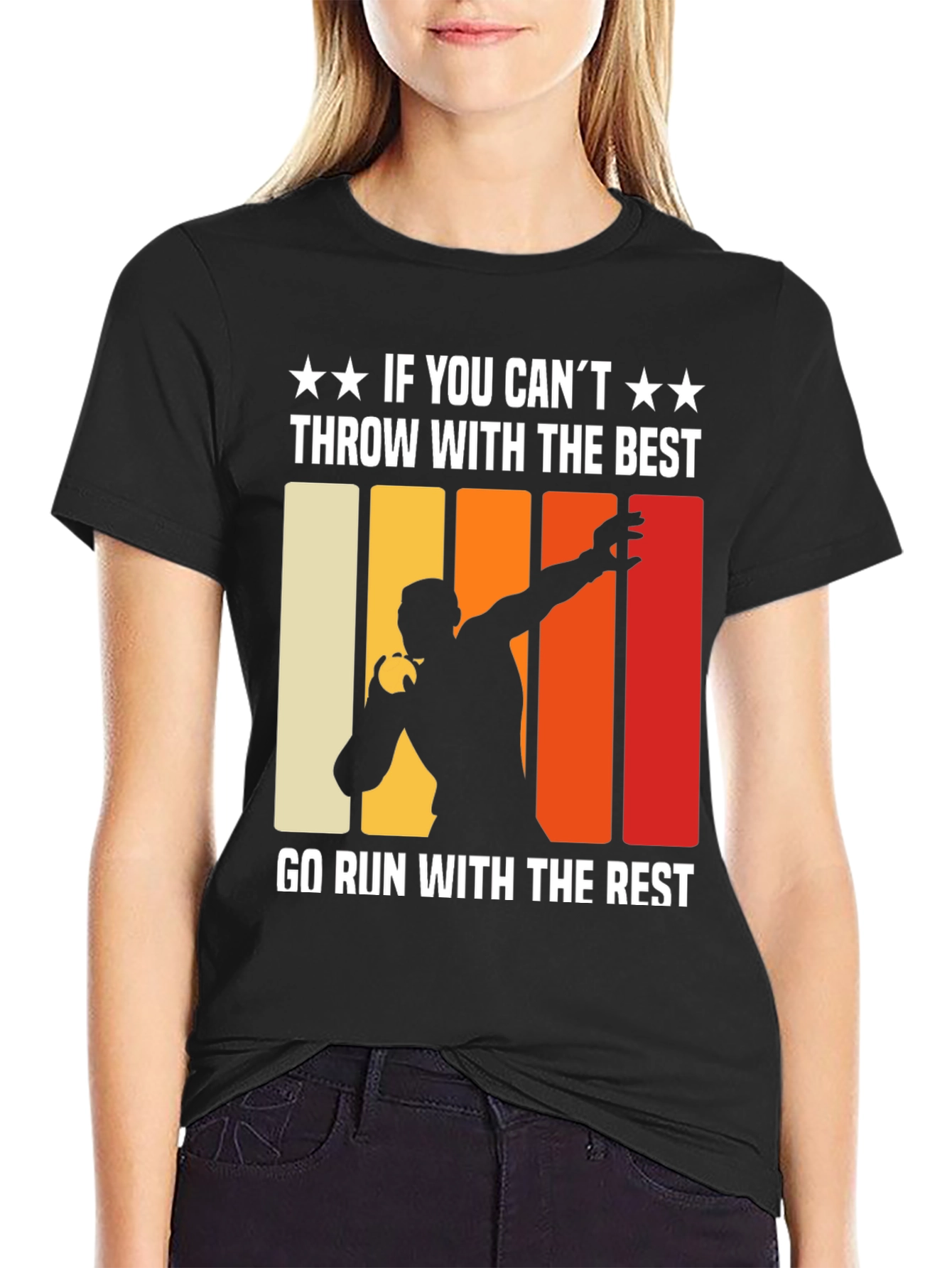 Black Shot Put Thrower T-Shirt: If You Can't Throw With the Best view 2