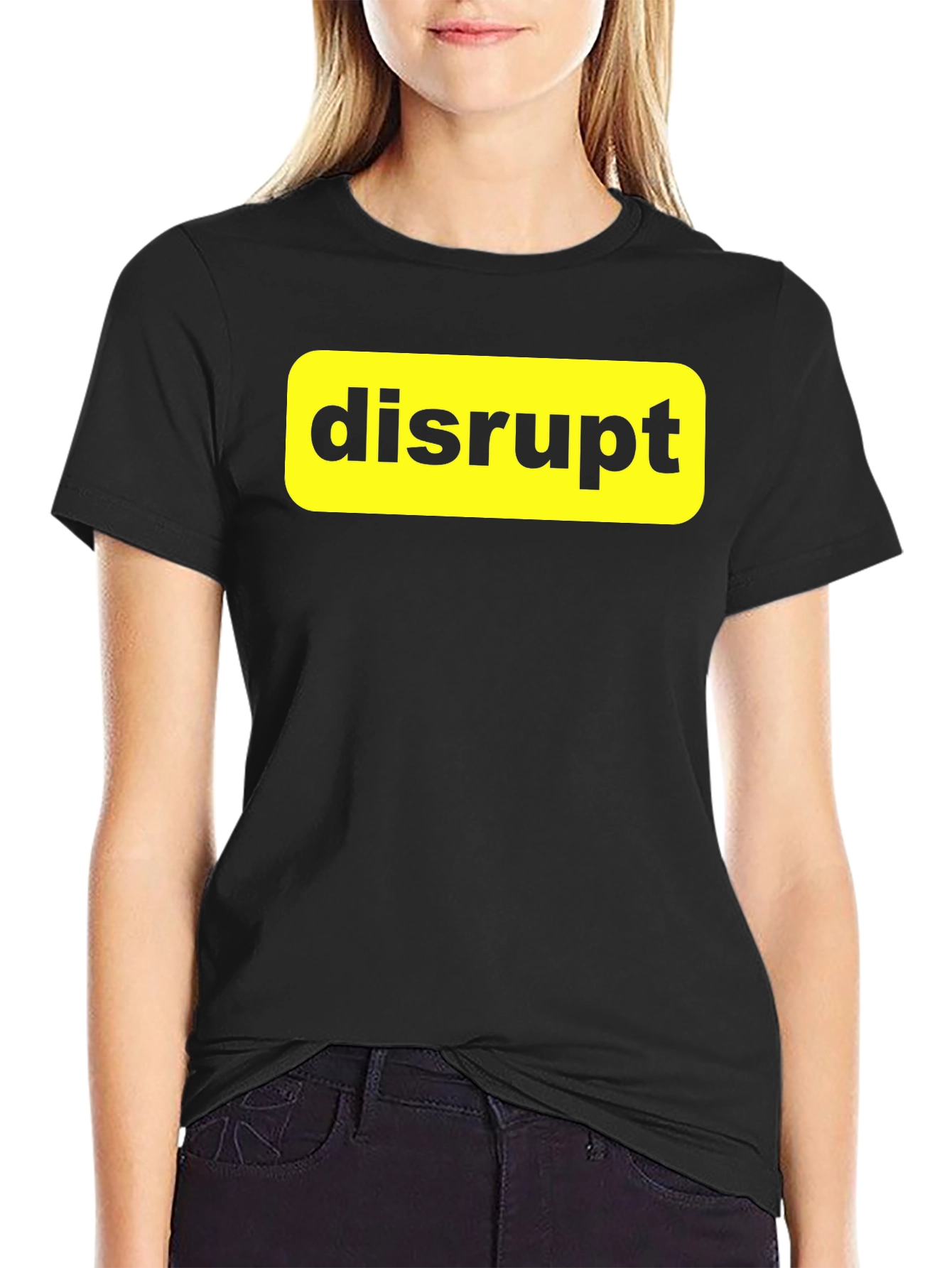 Black Disrupt T-Shirt - Bold Statement Tee view 2