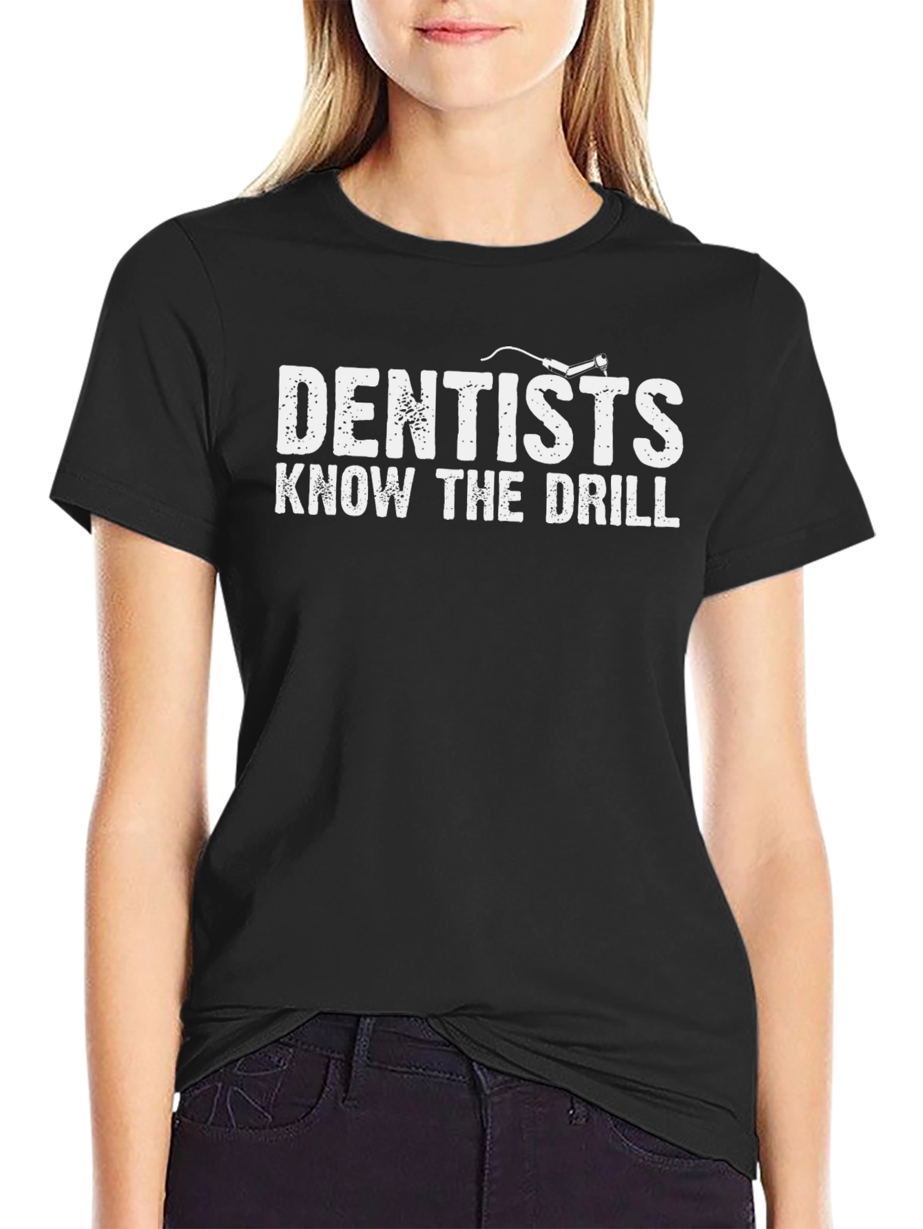 Black Dentists Know The Drill Graphic Tee - Black view 2