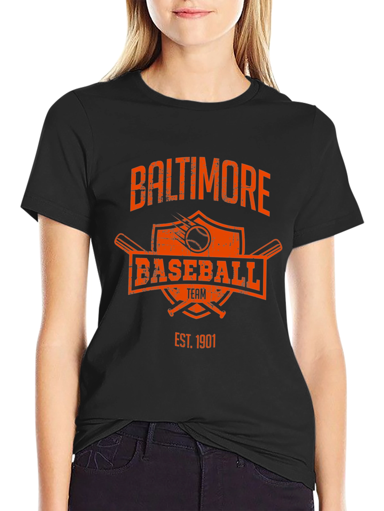 Baltimore Baseball Team T-Shirt - Est. 1901 - Black - 2