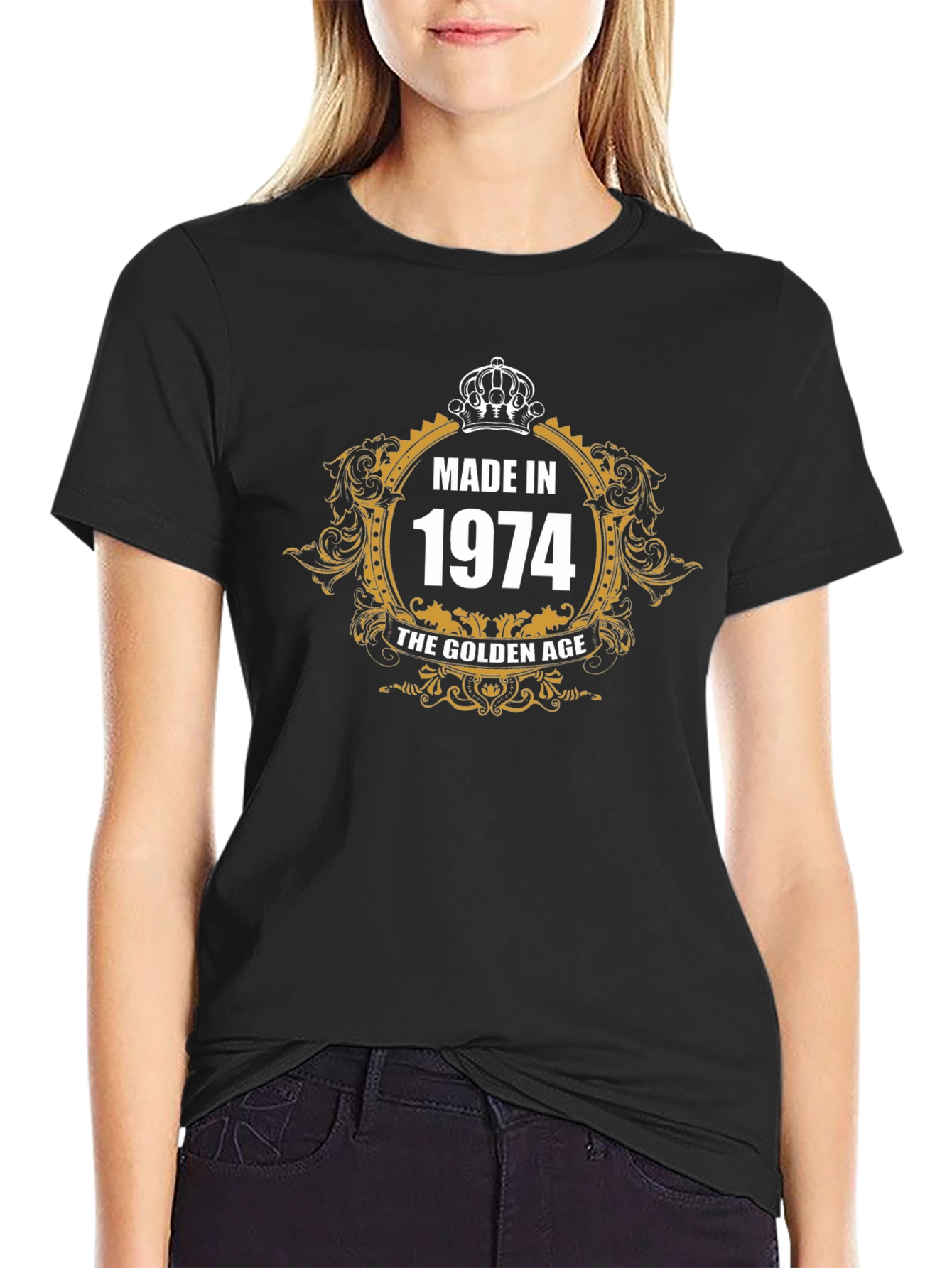 Black Made in 1974 T-Shirt: The Golden Age Black Tee view 2