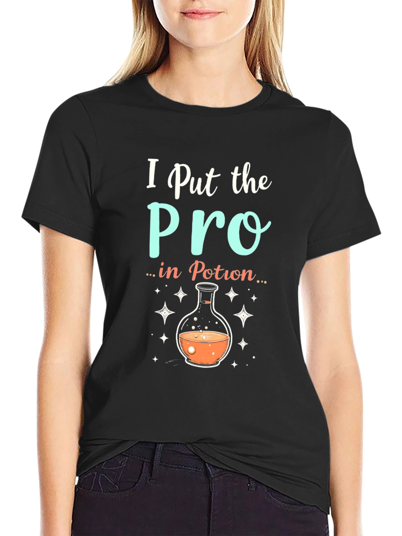 Black I Put the Pro in Potion Black T-Shirt view 2