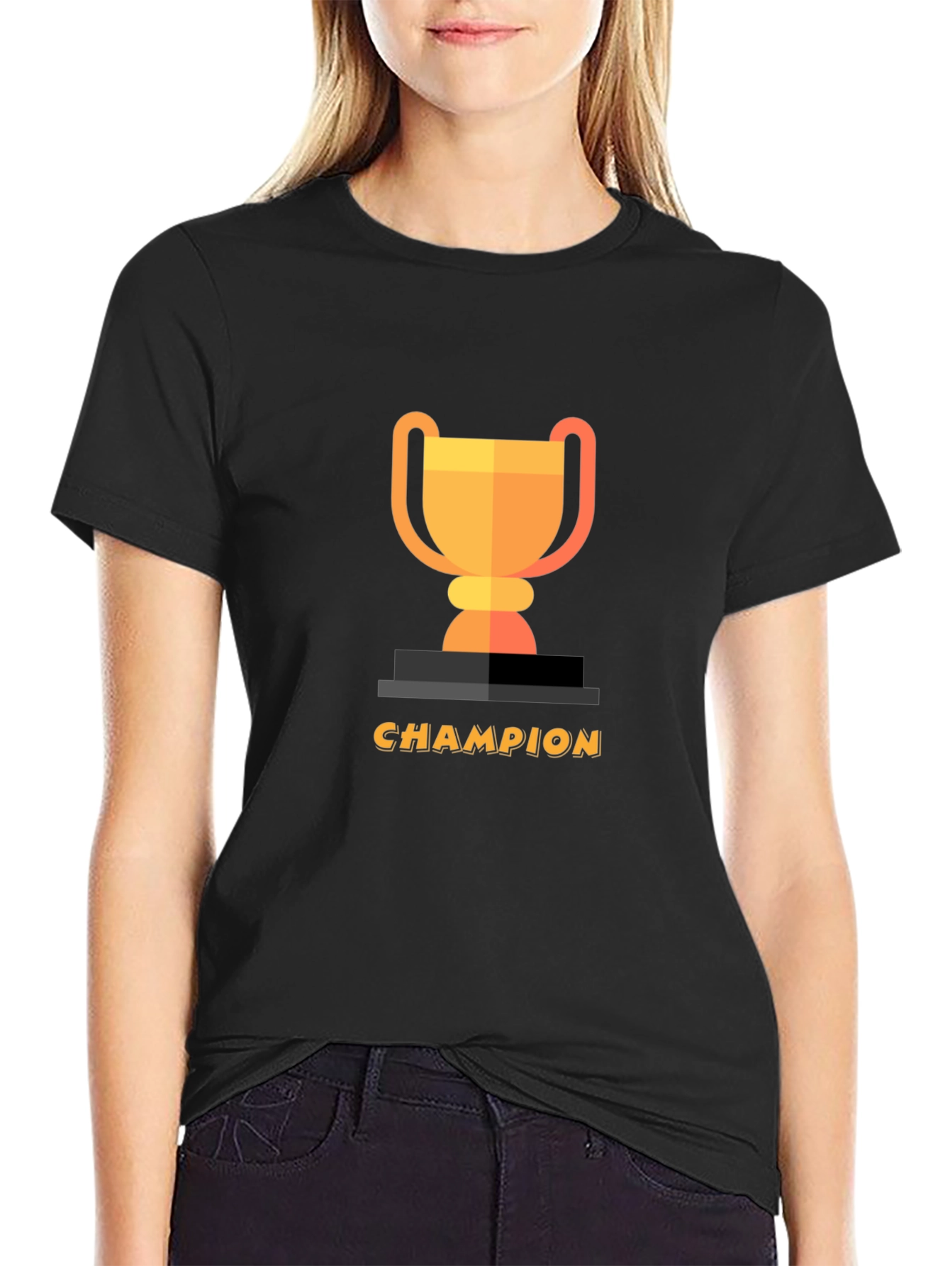 Black Champion Trophy Graphic Black T-Shirt view 2