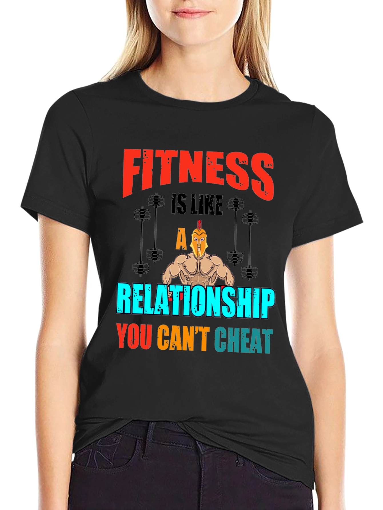 Black Fitness Relationship Graphic Tee view 2