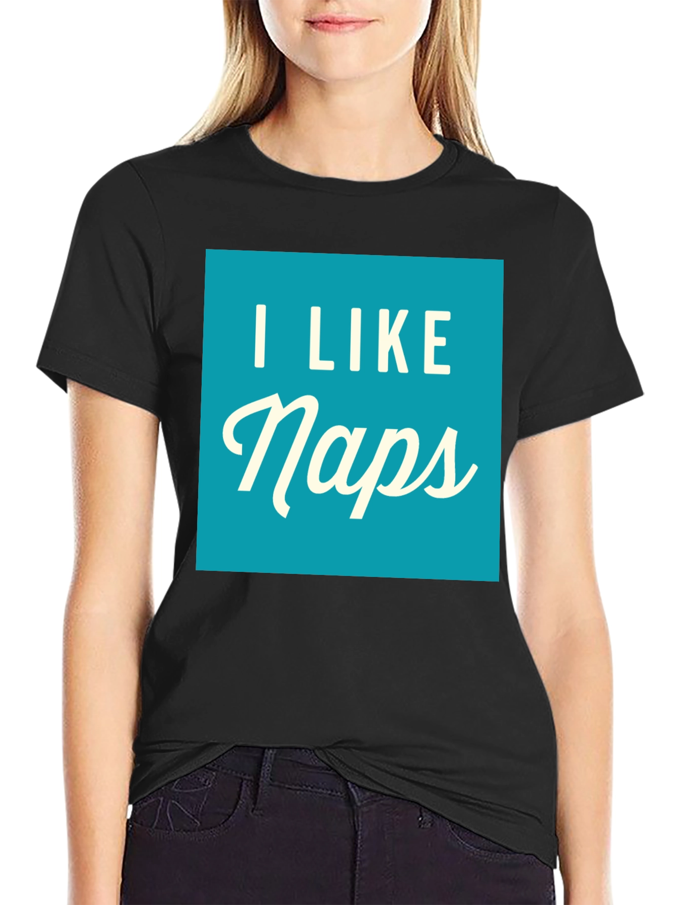 Black I Like Naps Graphic Tee - Comfortable Black T-Shirt view 2