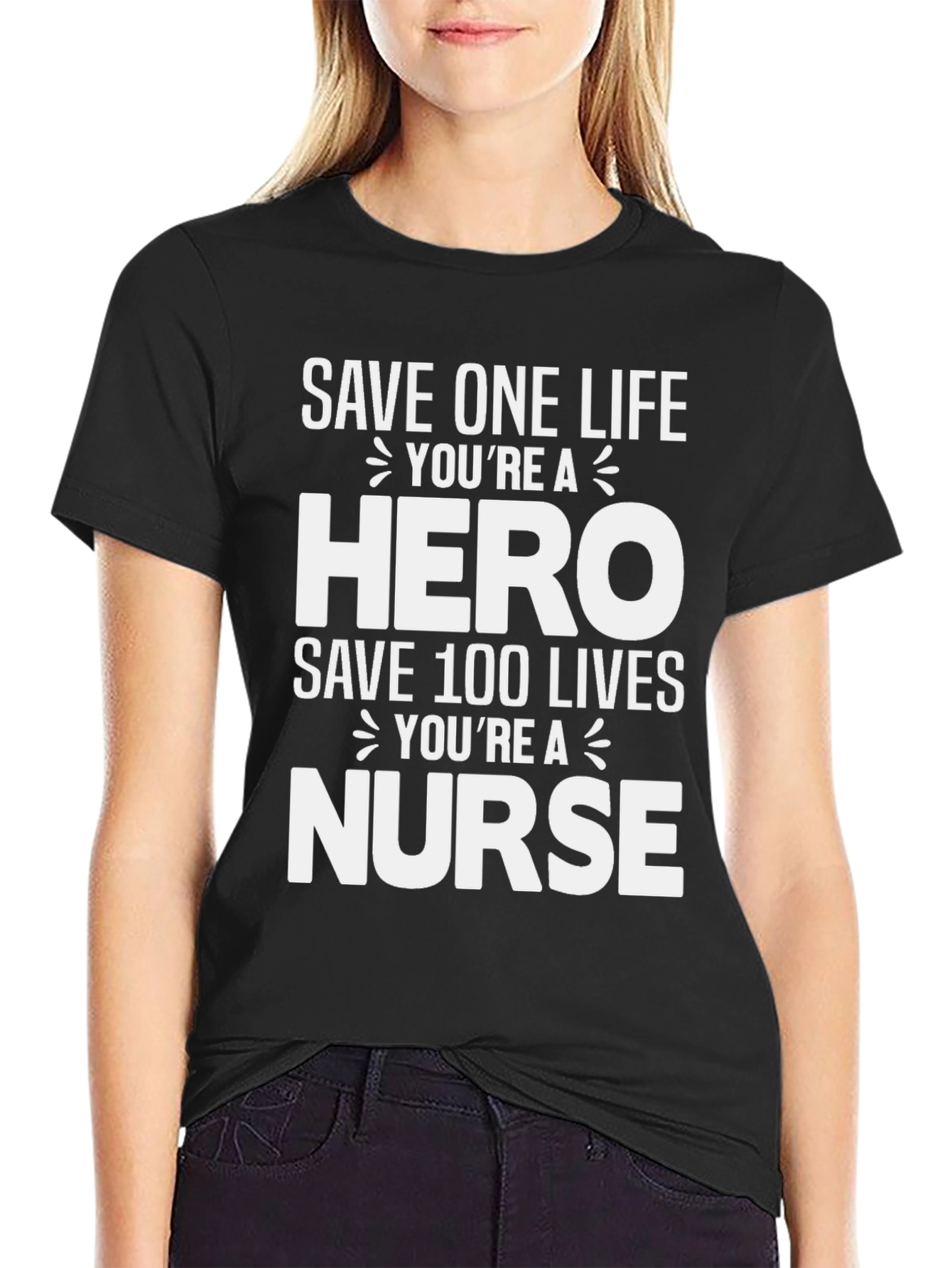 Black Hero Nurse T-Shirt - Save Lives! view 2
