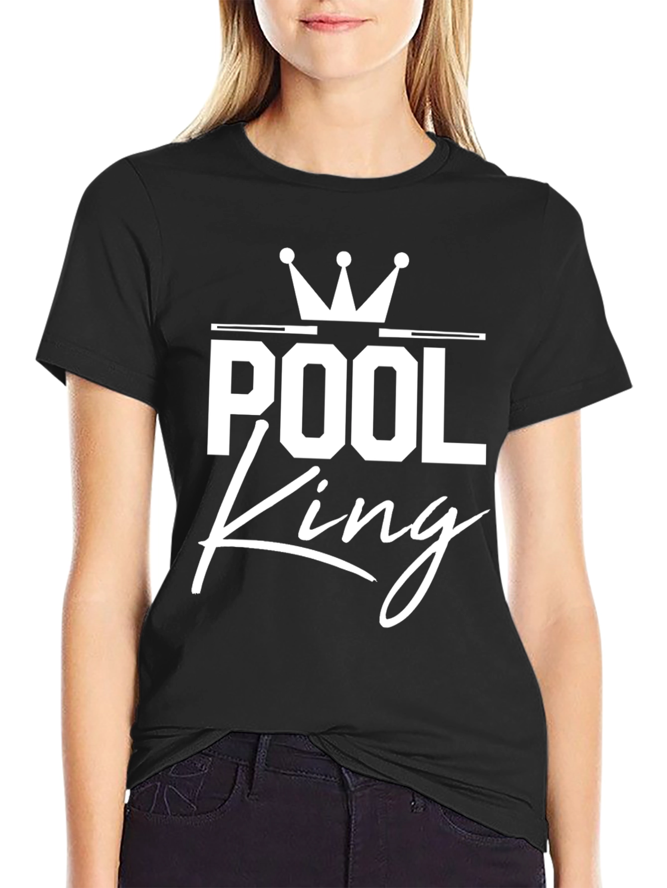 Black Pool King Graphic Tee - Cool Billiards T-Shirt view 2
