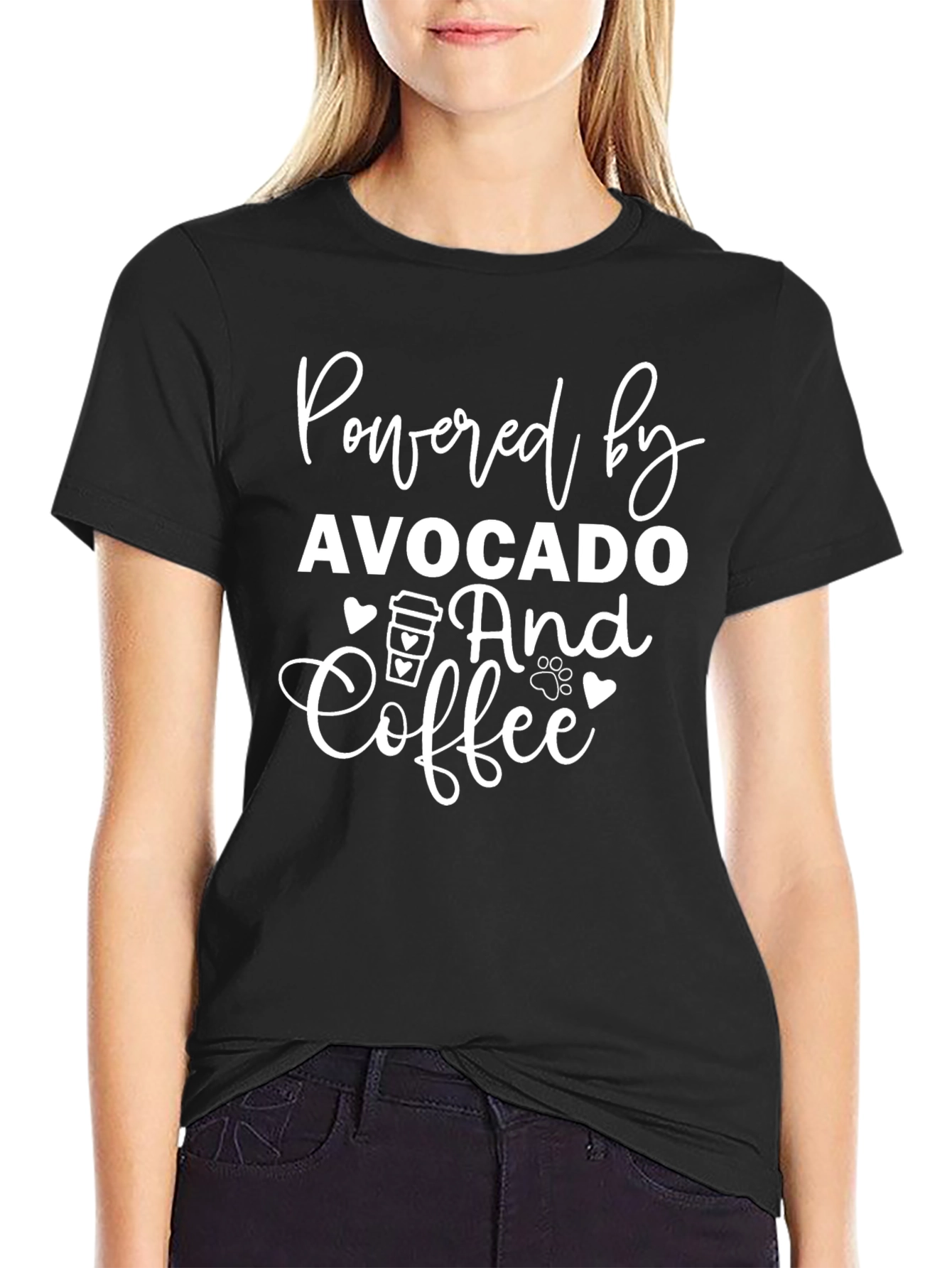 Black Avocado and Coffee Powered T-Shirt view 2