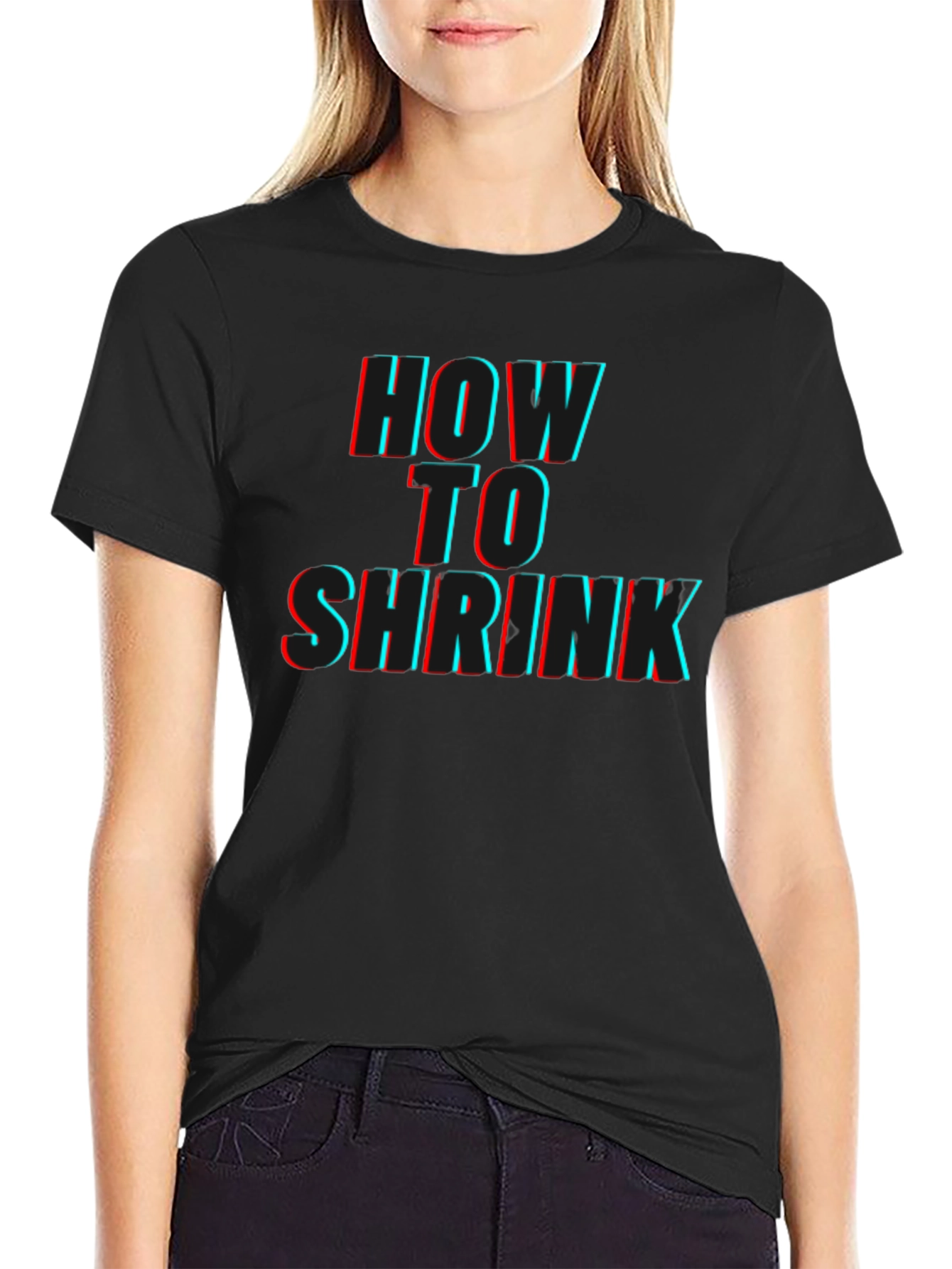 Black How to Shrink Graphic T-Shirt view 2