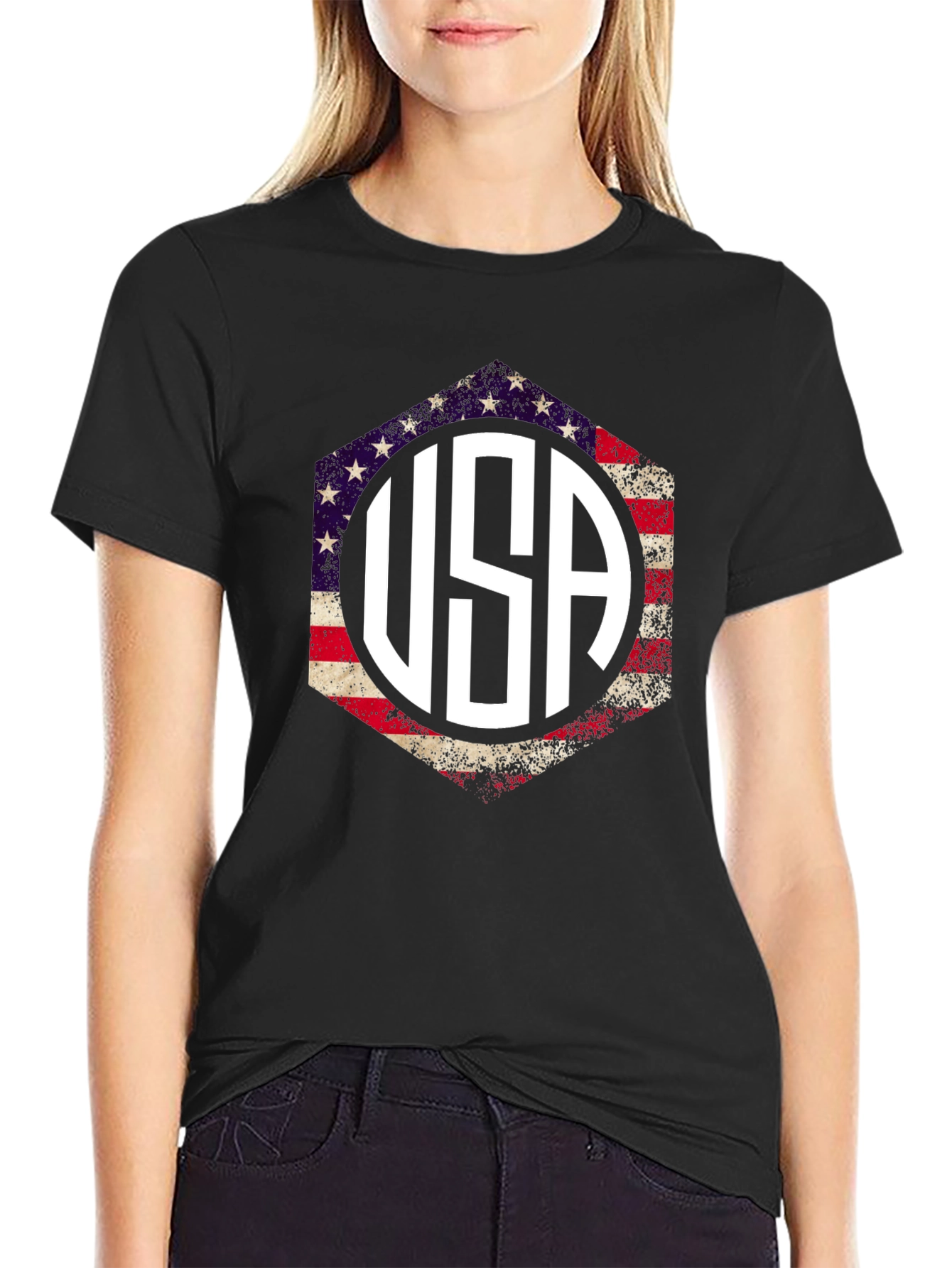 USA Patriotic T-Shirt, American Flag Graphic Tee - 2