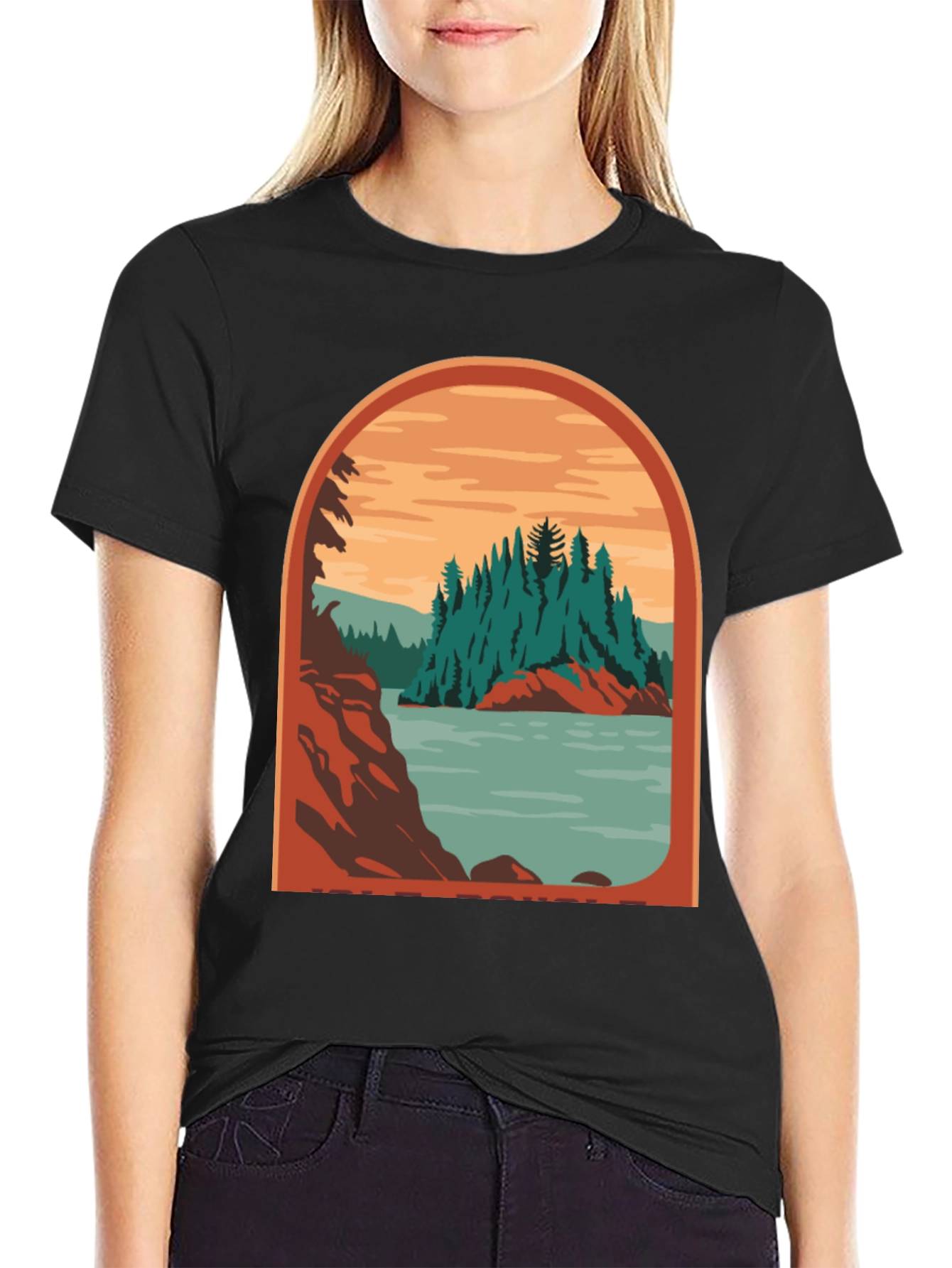 Black Retro Landscape Graphic Tee view 2