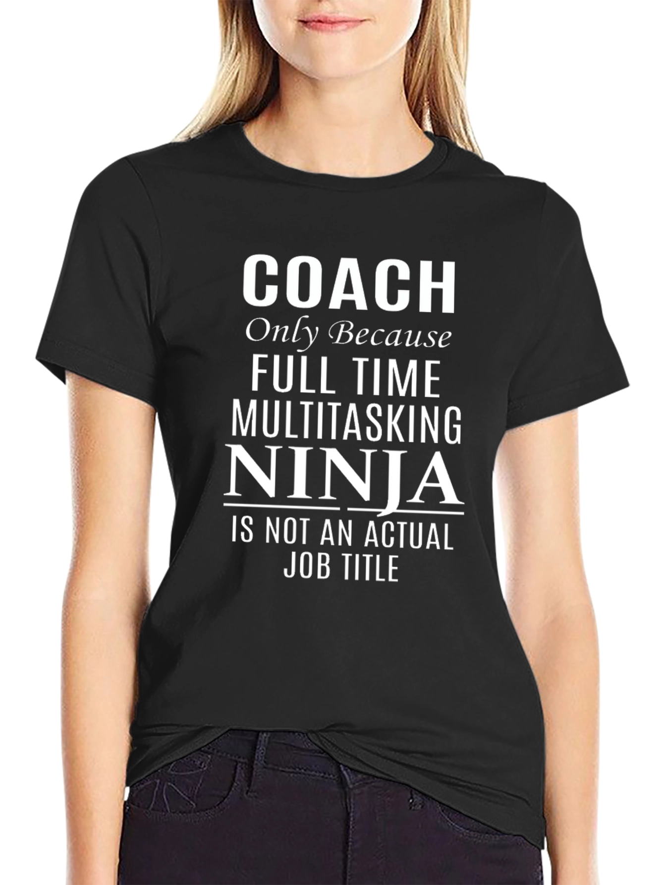 Black Coach Ninja T-Shirt - Funny Job Title Tee view 2